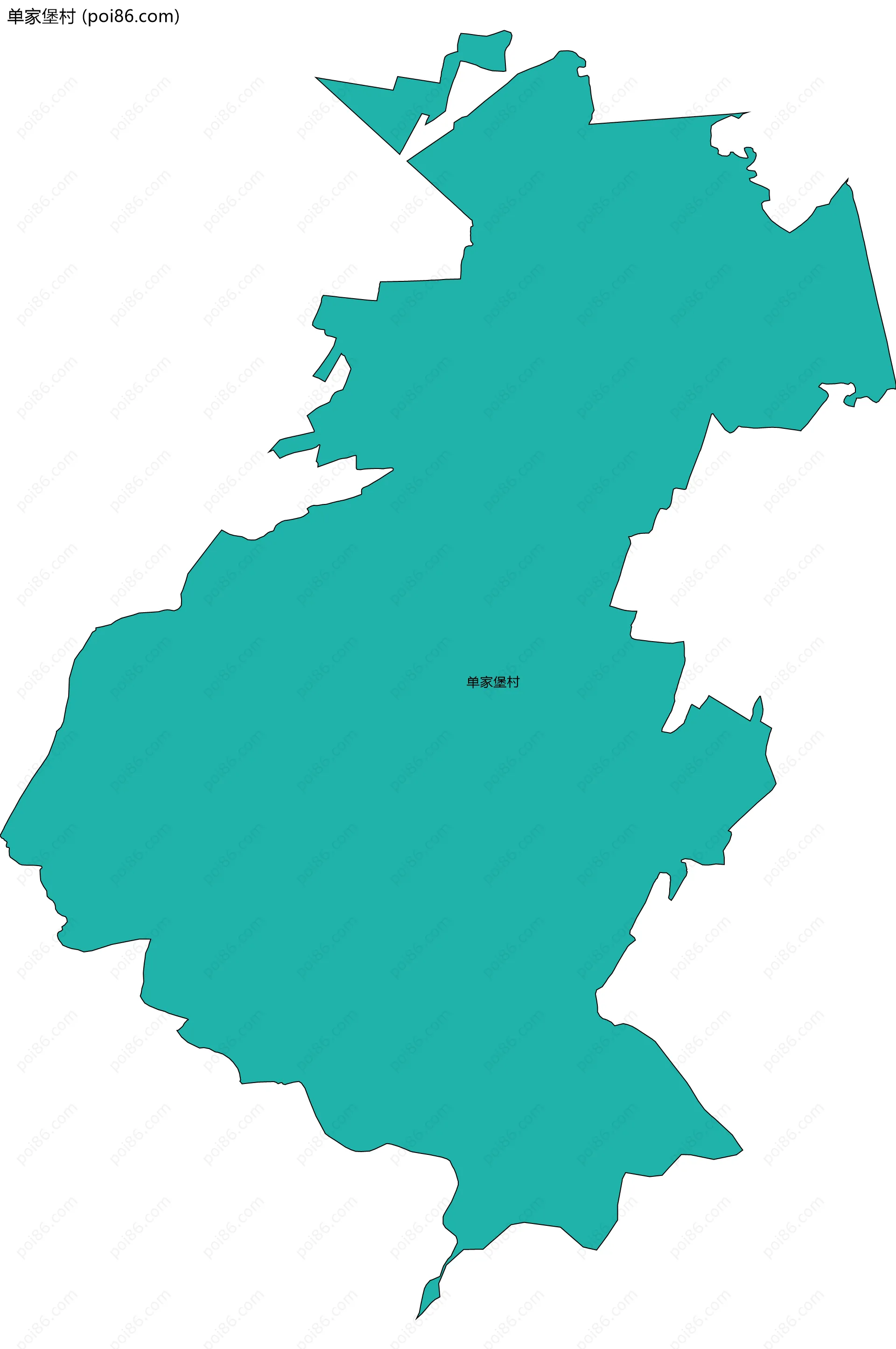 单家堡村边界地图