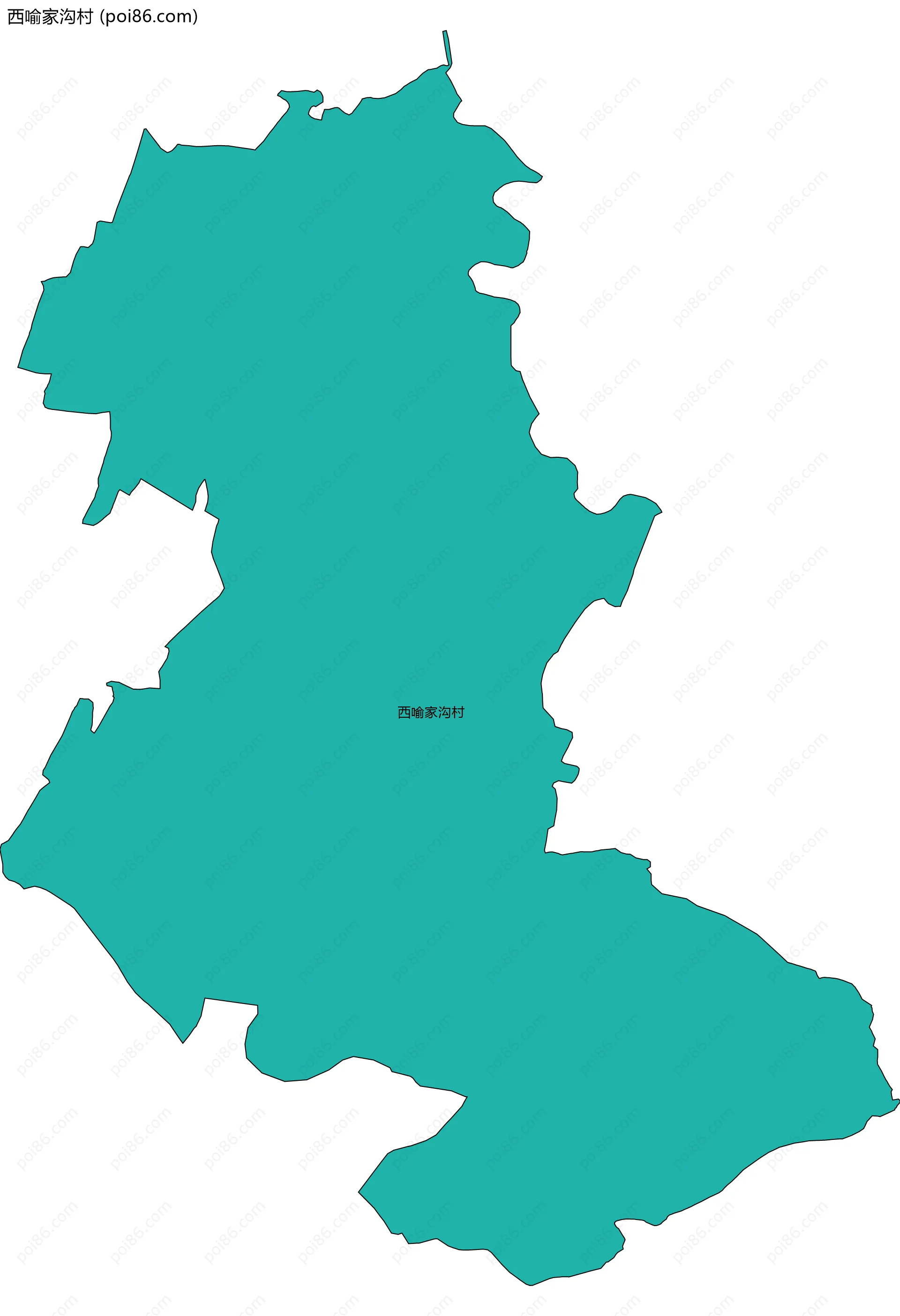 西喻家沟村边界地图