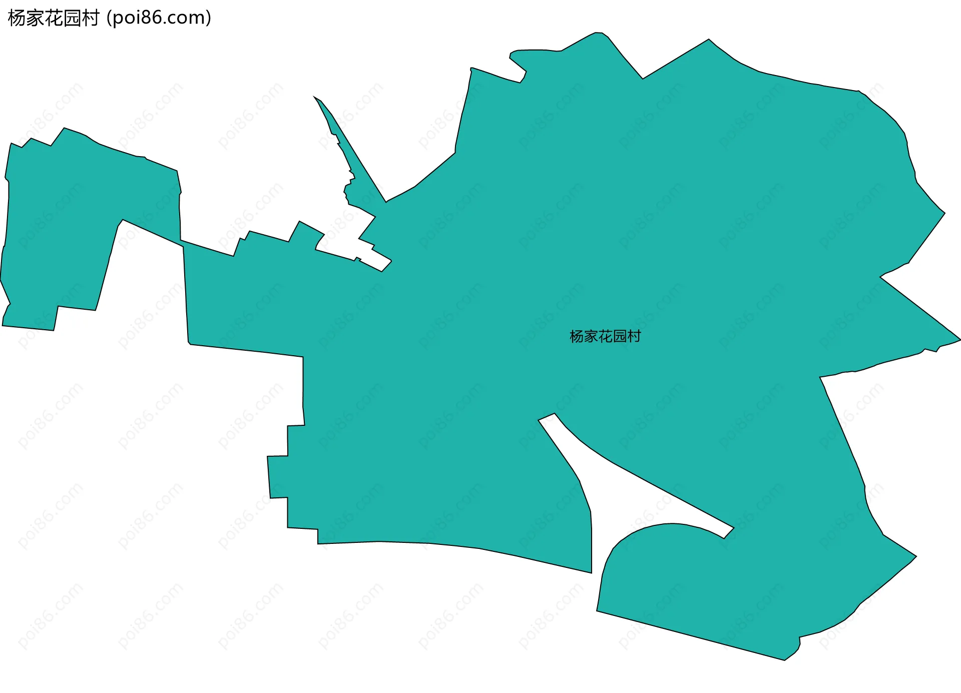 杨家花园村边界地图