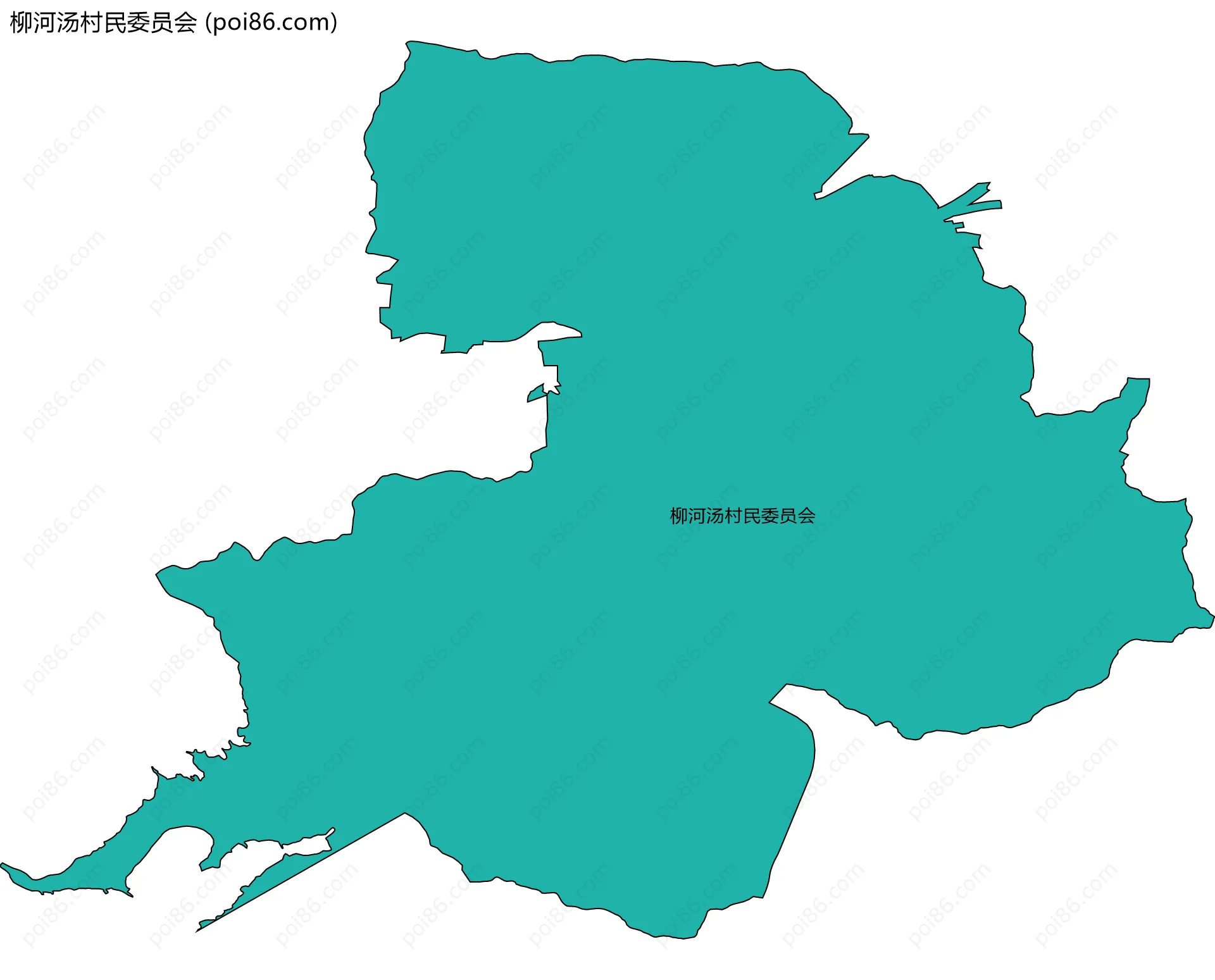 柳河汤村民委员会边界地图