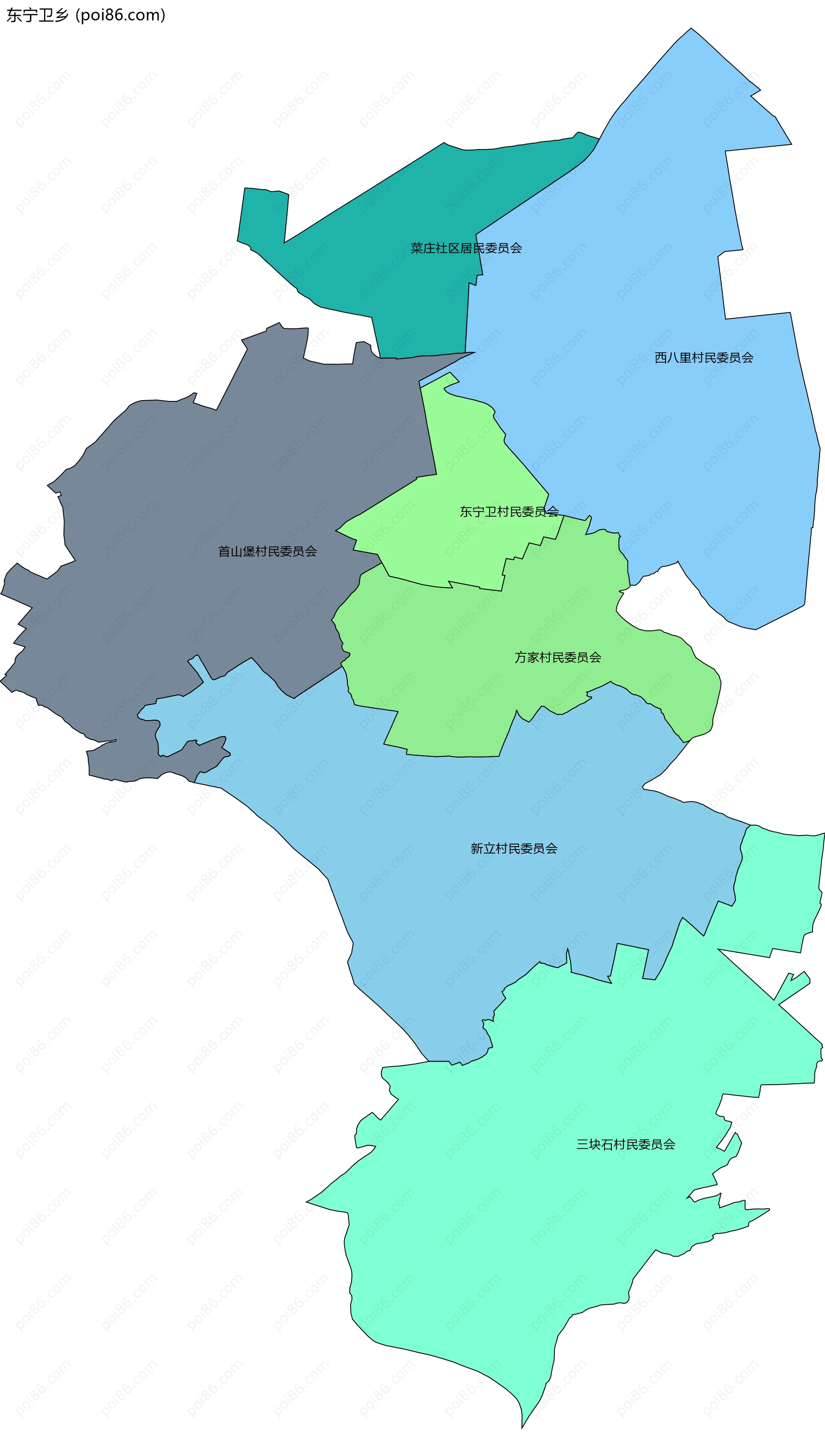 东宁卫乡边界地图(五级行政区划)