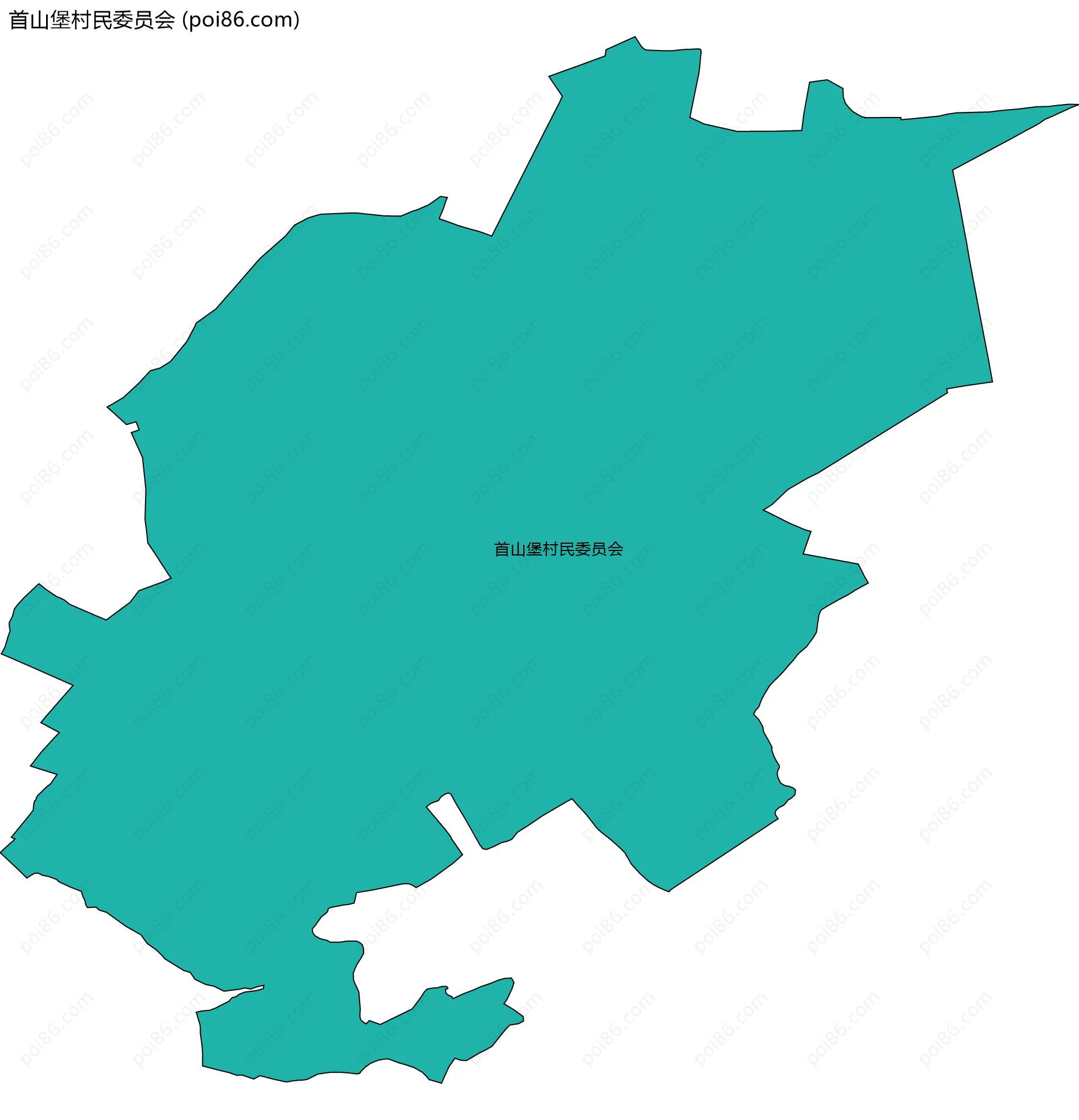 首山堡村民委员会边界地图