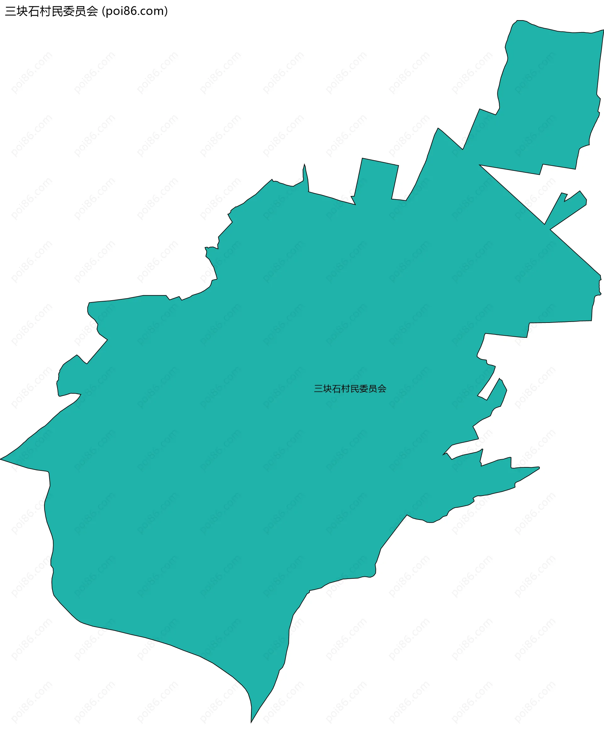 三块石村民委员会边界地图