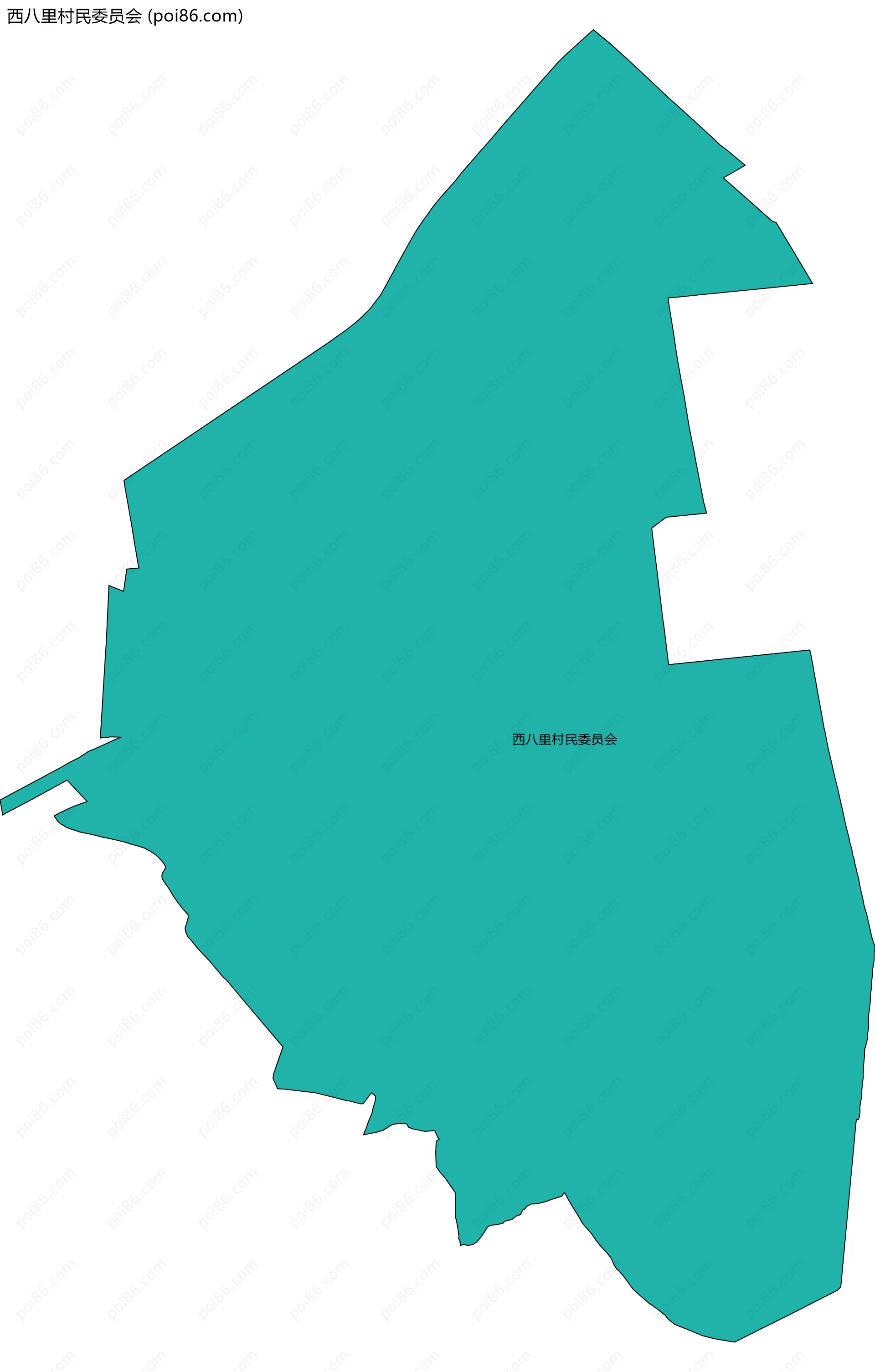 西八里村民委员会边界地图