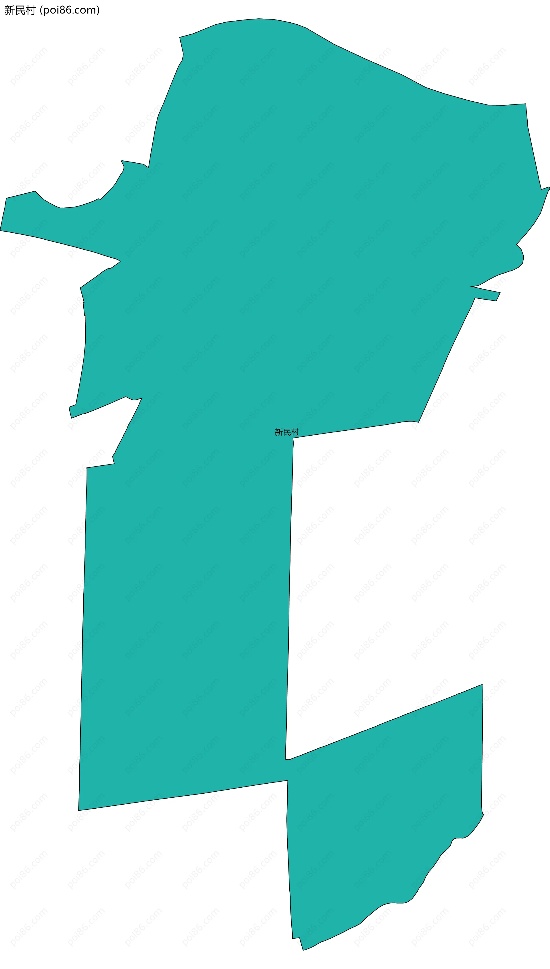 新民村边界地图