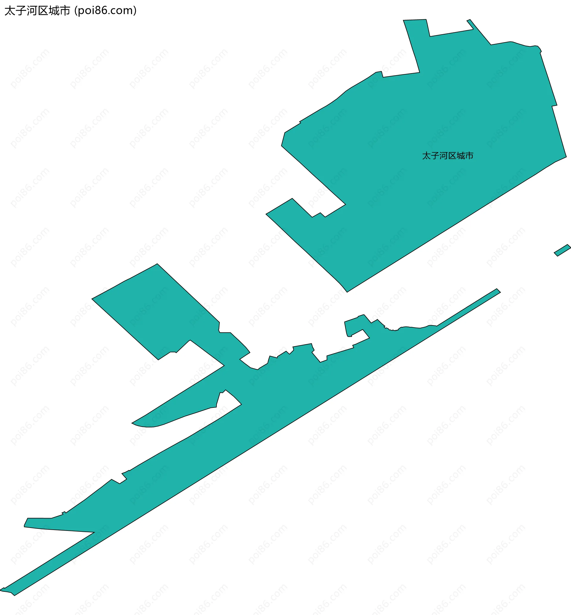 太子河区城市边界地图