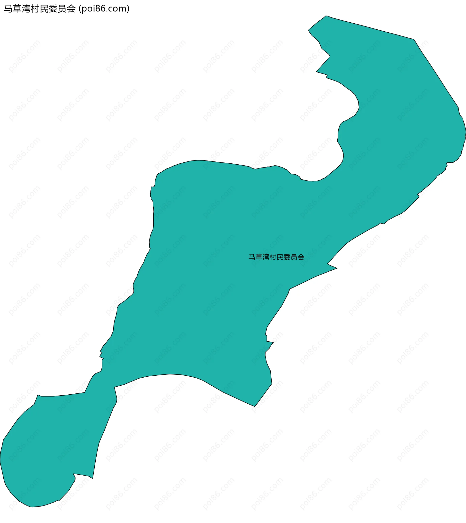 马草湾村民委员会边界地图