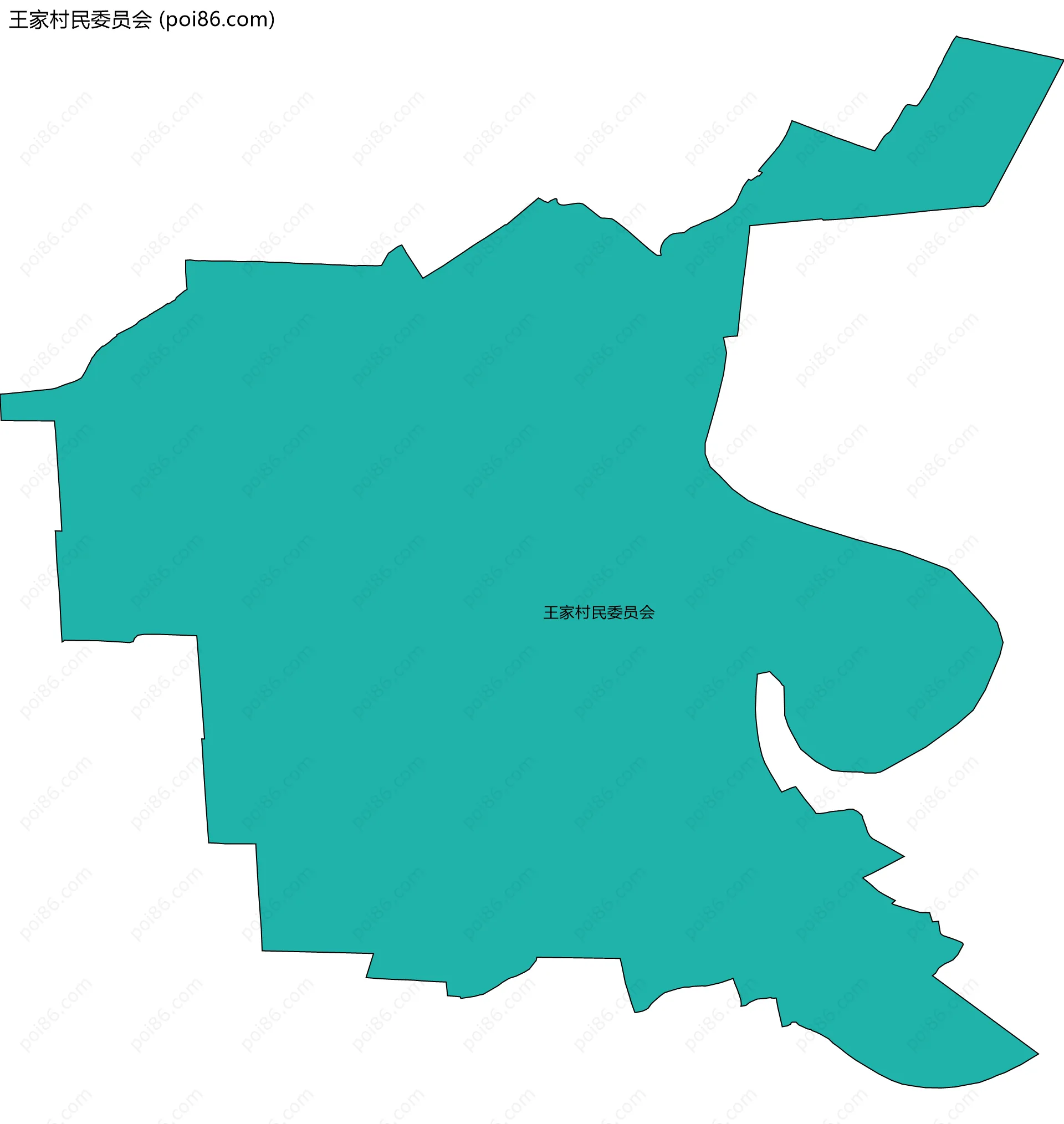 王家村民委员会边界地图