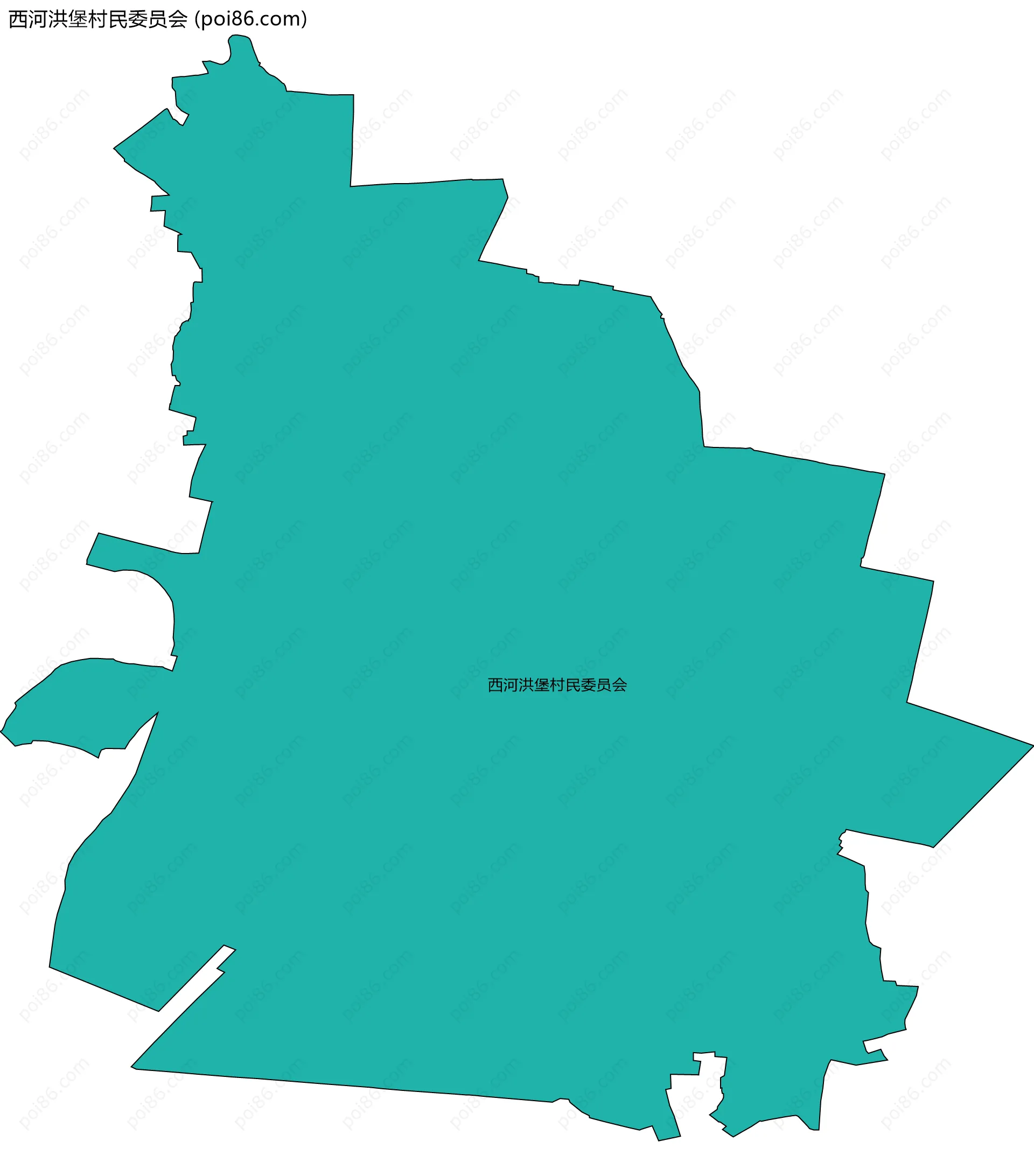 西河洪堡村民委员会边界地图