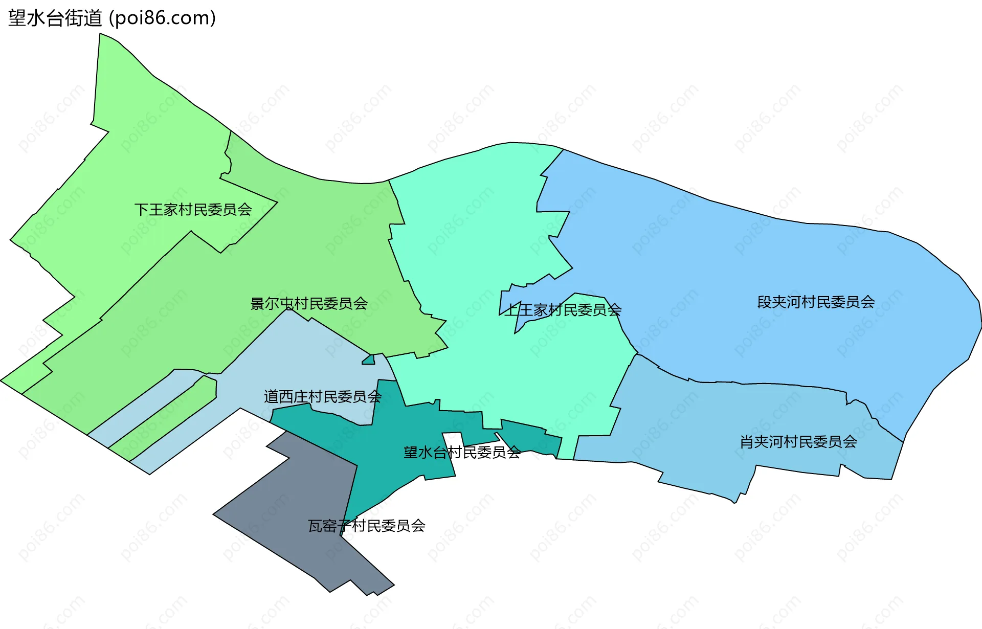 望水台街道边界地图(五级行政区划)