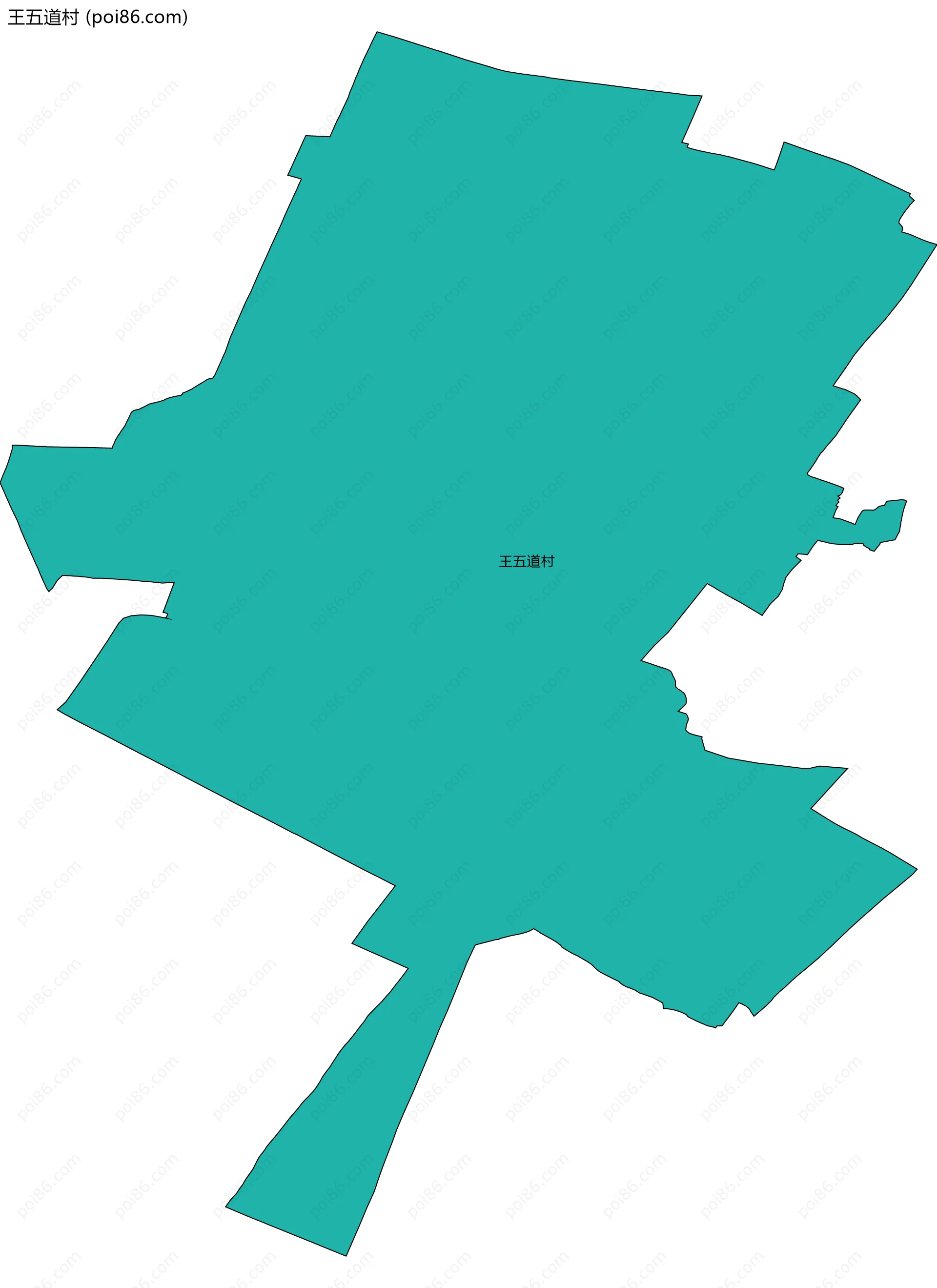 王五道村边界地图