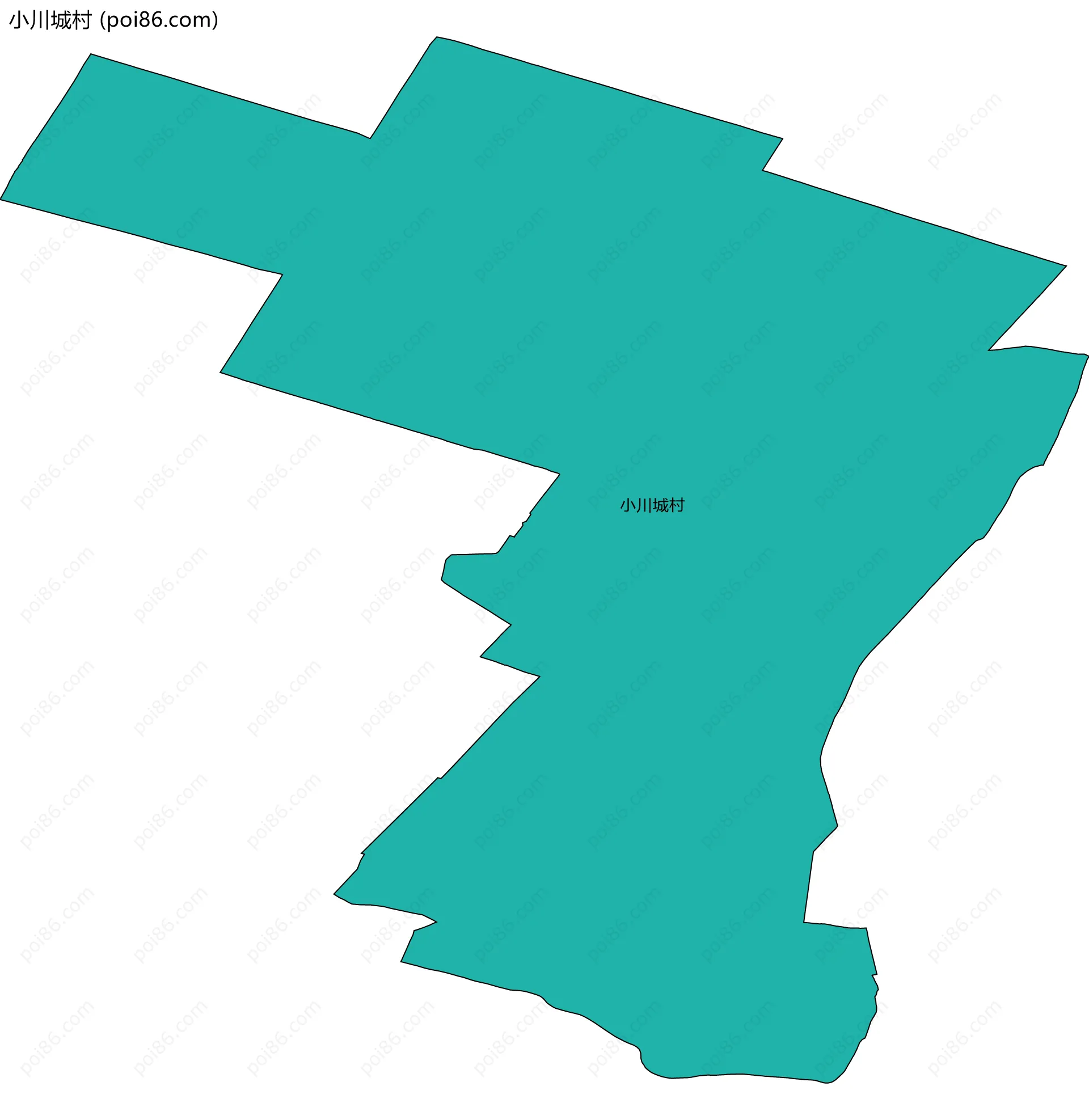 小川城村边界地图