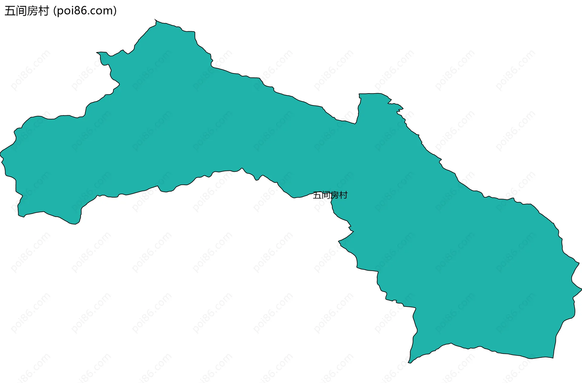 五间房村边界地图