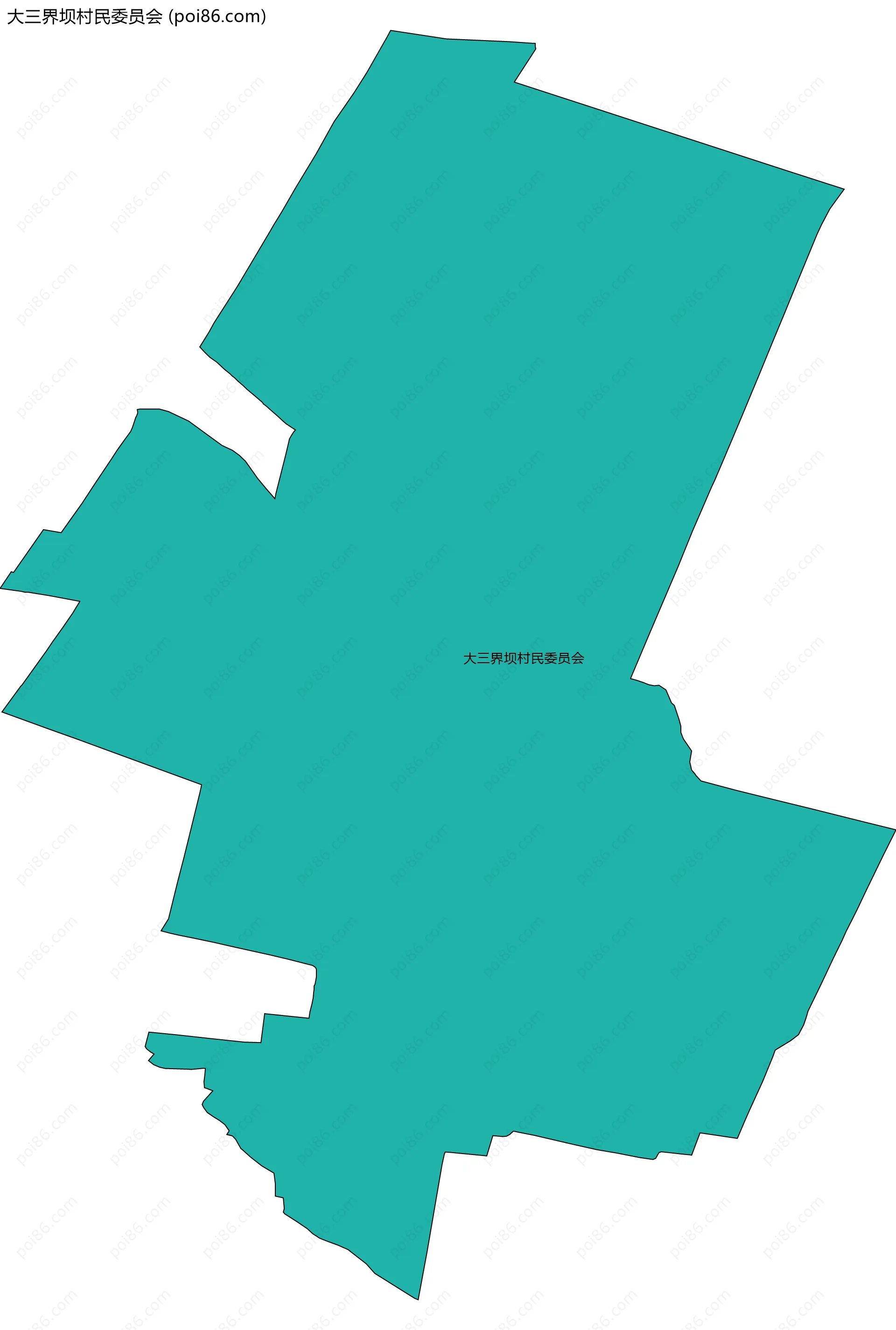大三界坝村民委员会边界地图