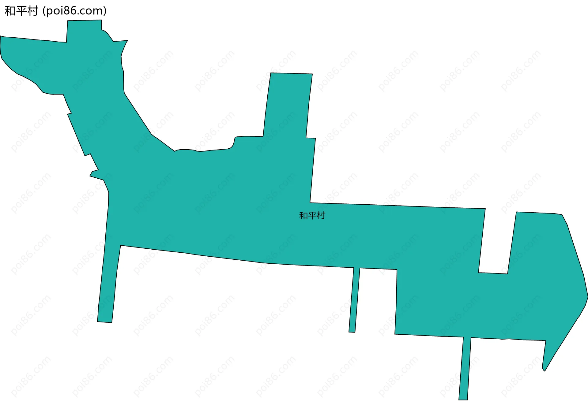 和平村边界地图