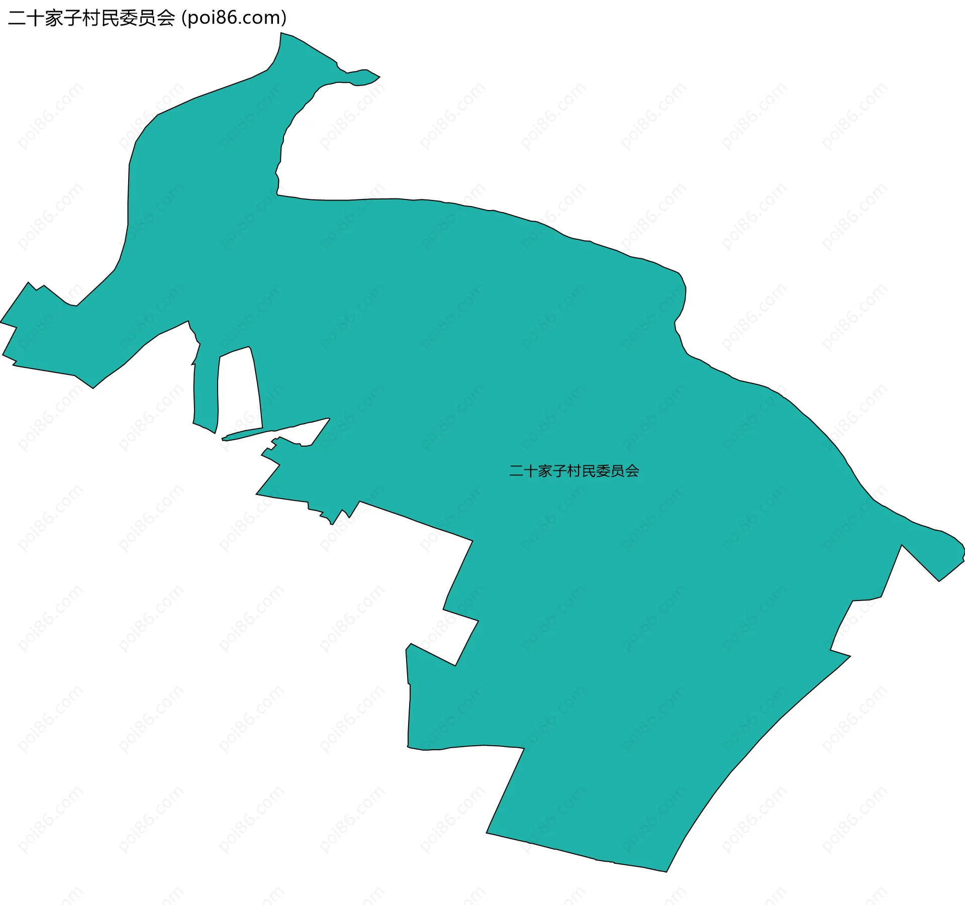 二十家子村民委员会边界地图
