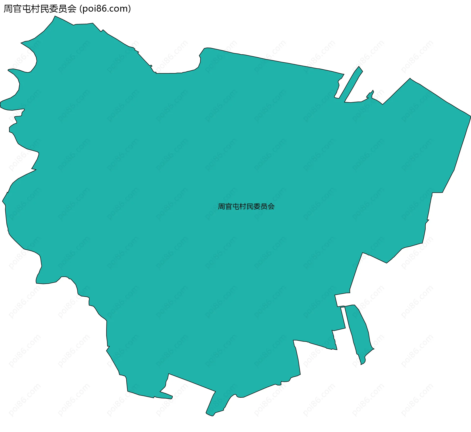 周官屯村民委员会边界地图