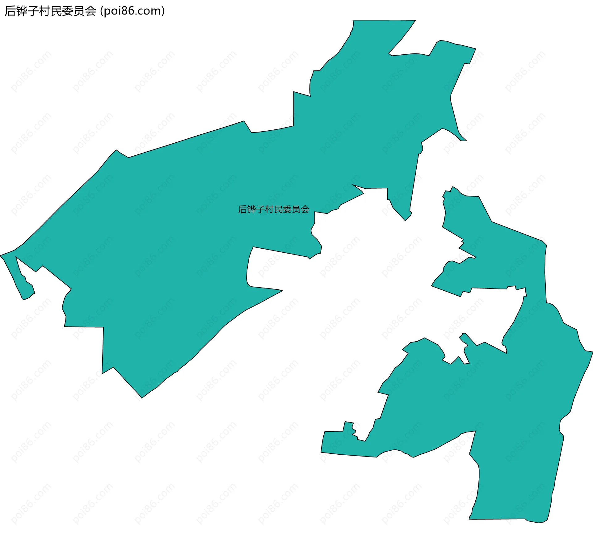 后铧子村民委员会边界地图