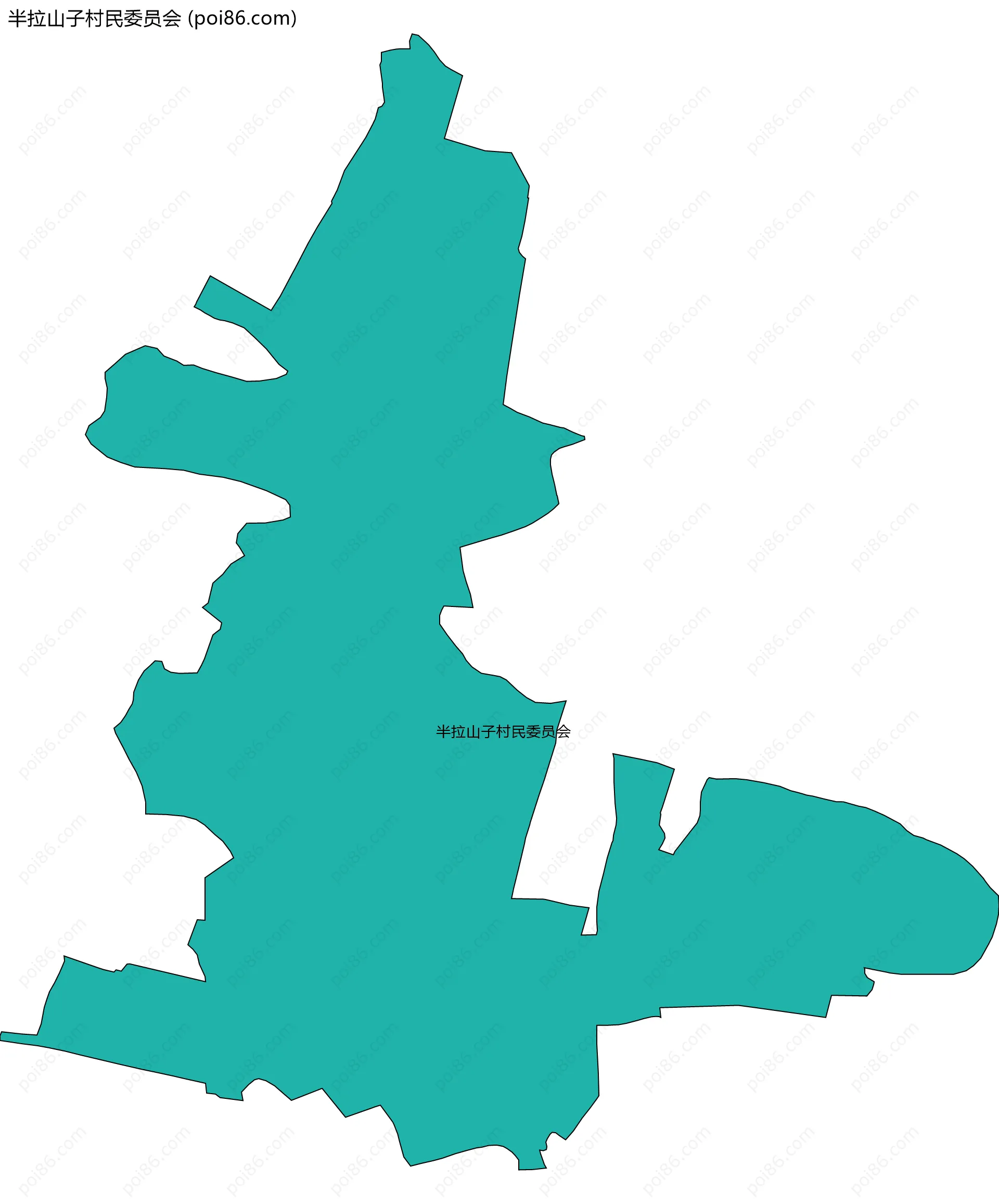 半拉山子村民委员会边界地图