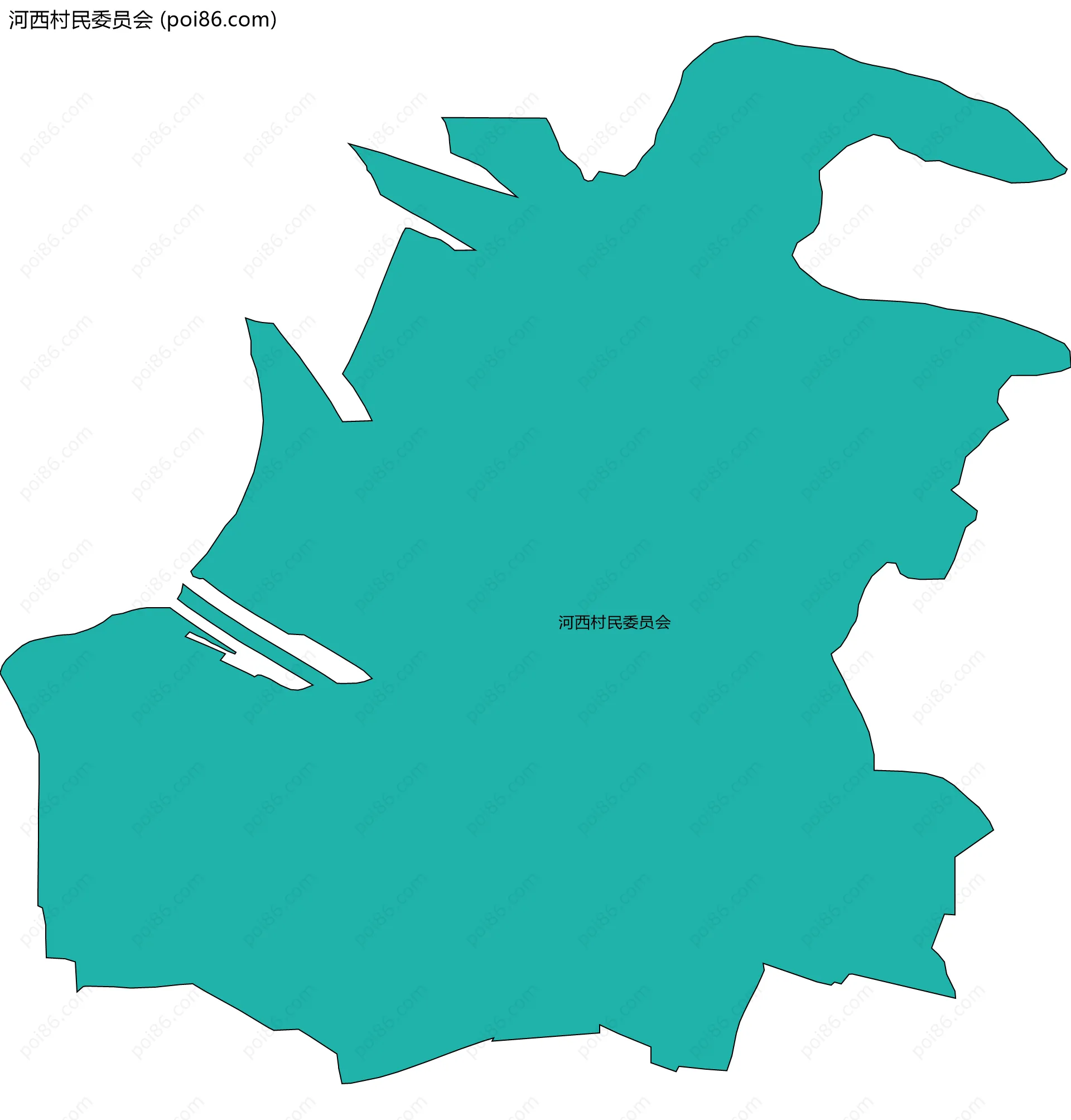河西村民委员会边界地图