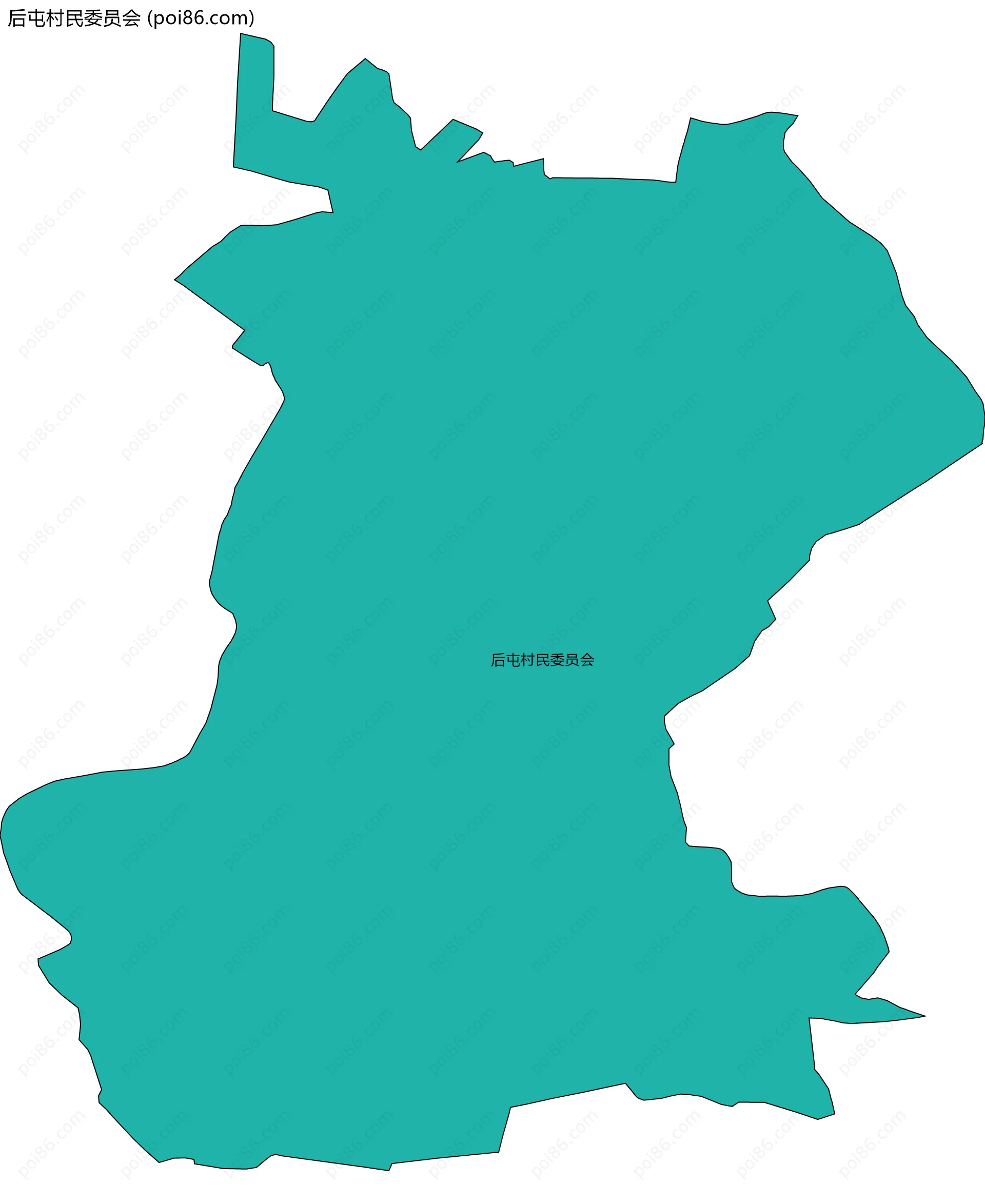 后屯村民委员会边界地图