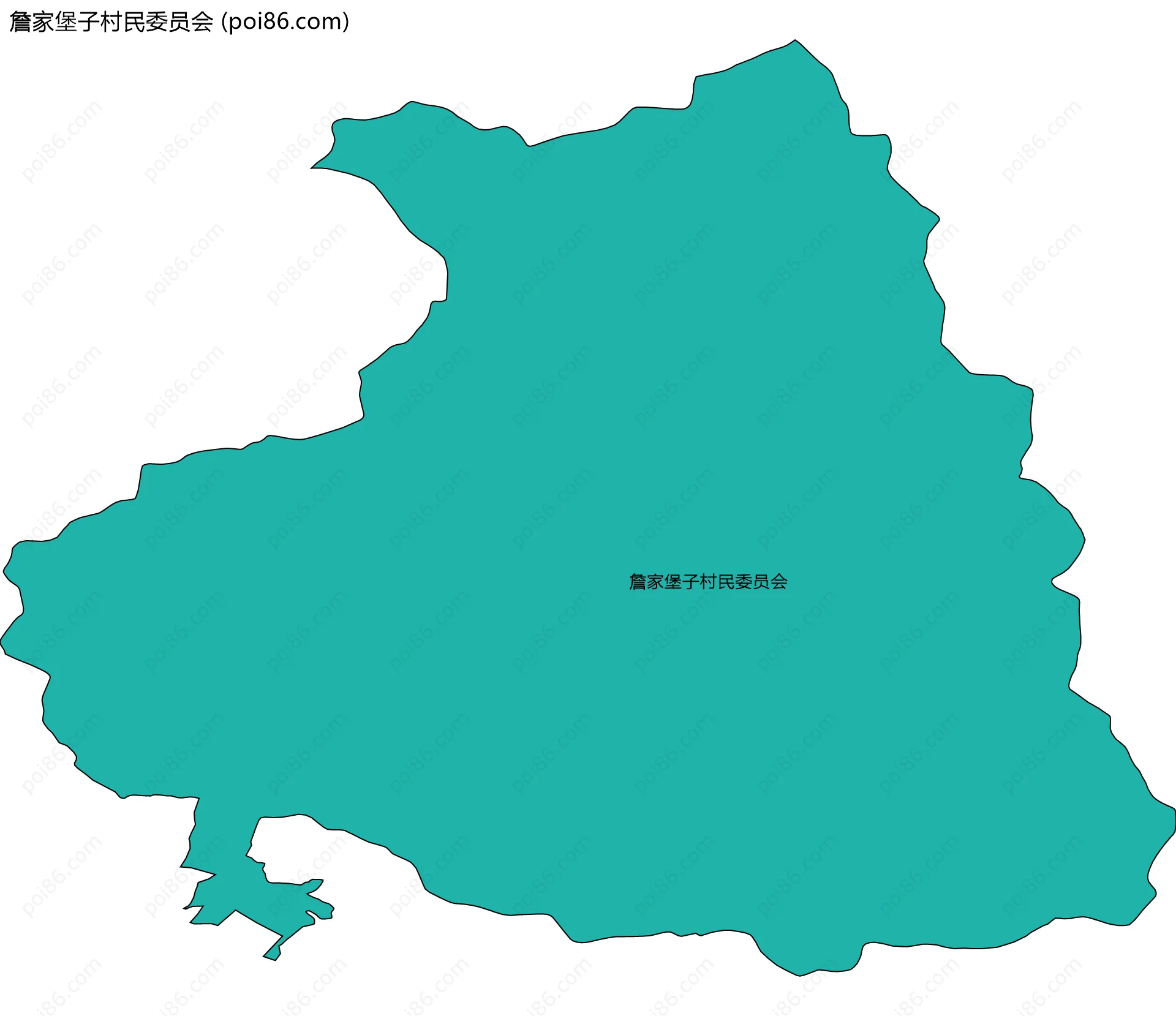 詹家堡子村民委员会边界地图