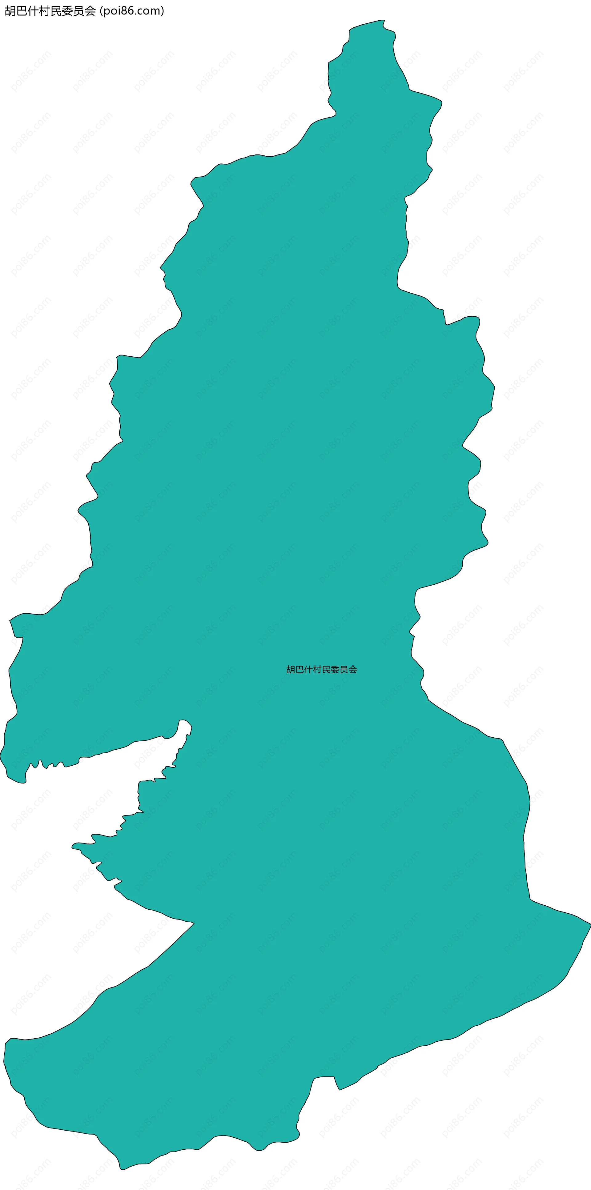 胡巴什村民委员会边界地图