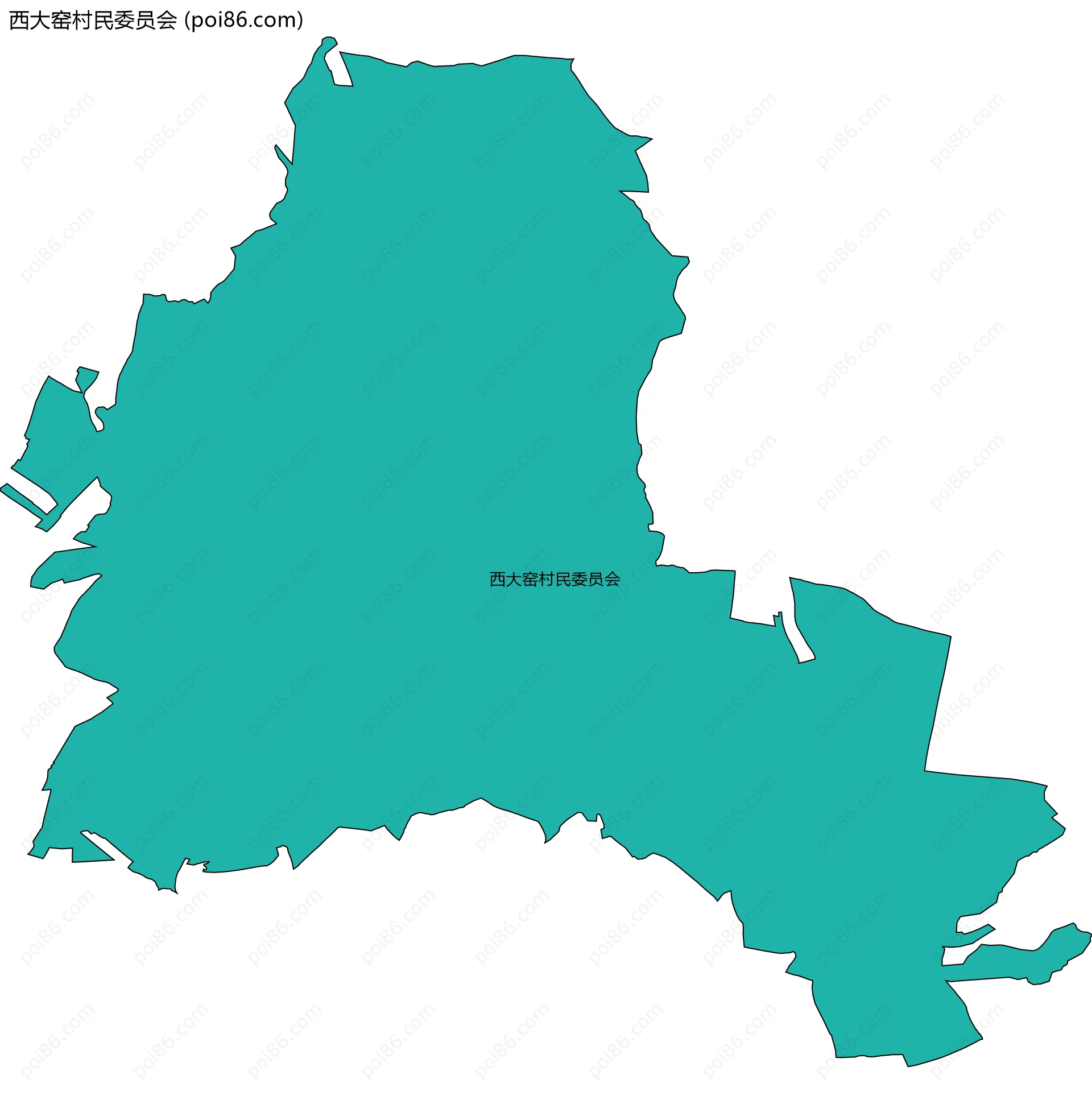 西大窑村民委员会边界地图