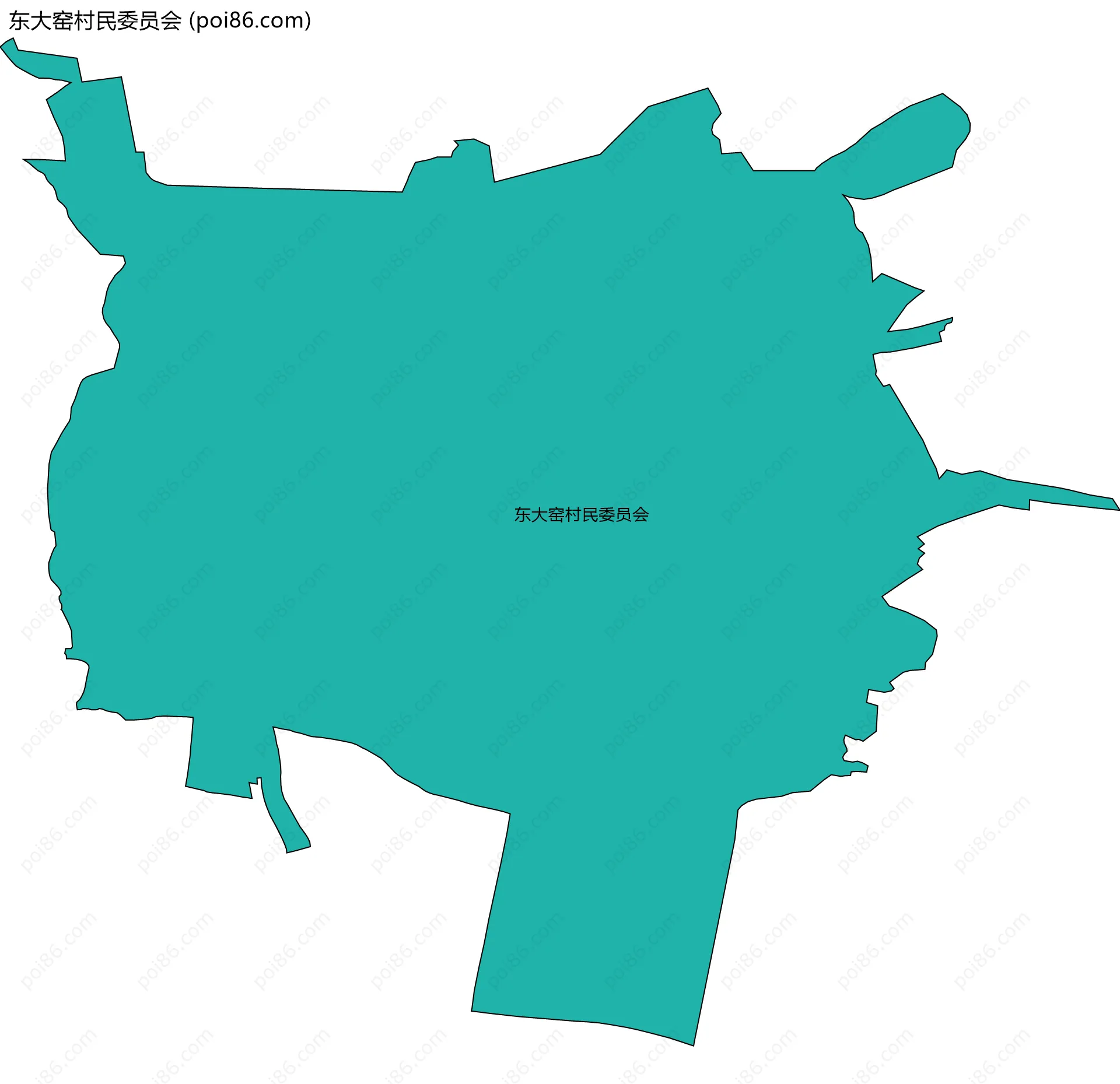 东大窑村民委员会边界地图