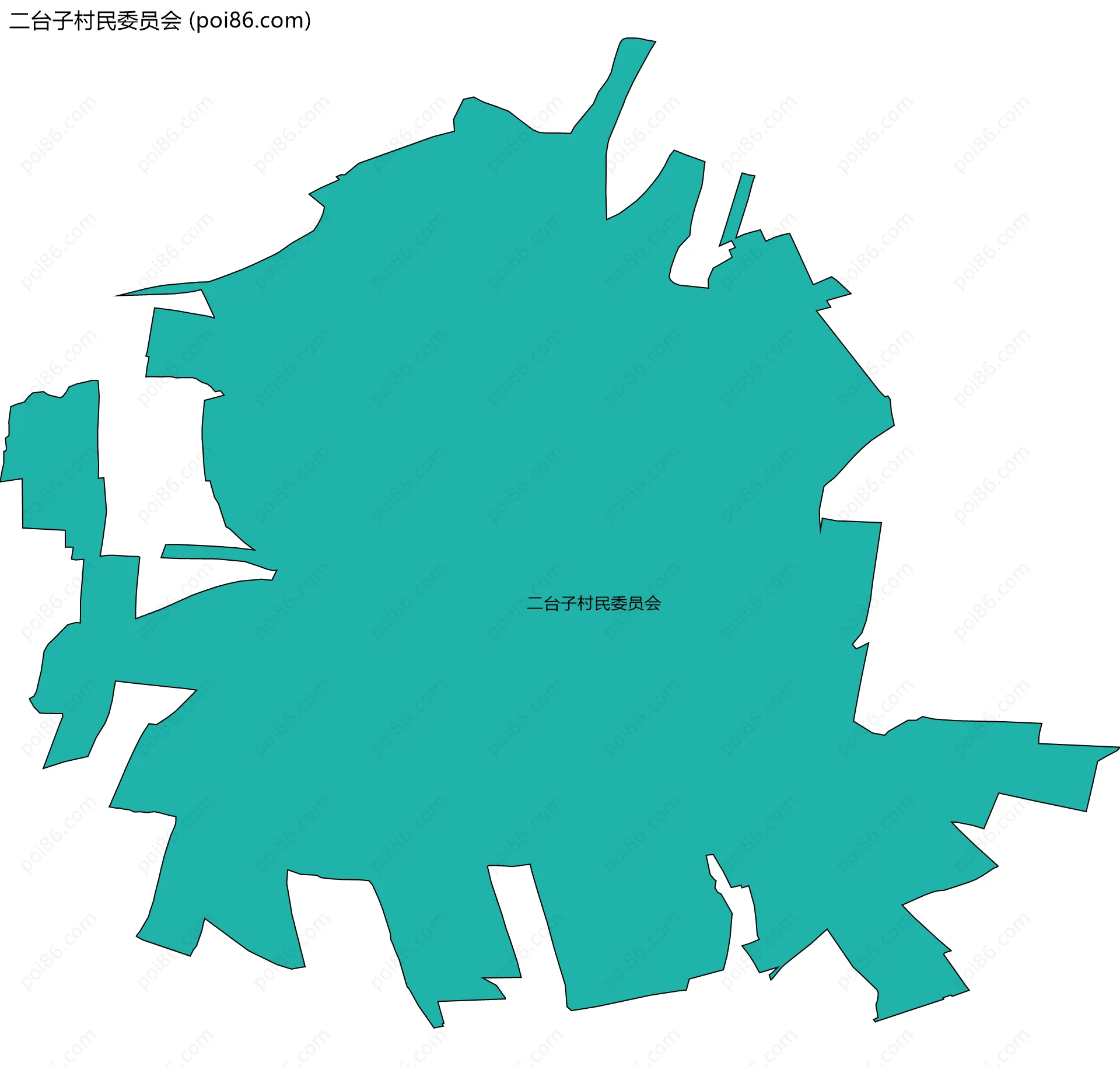 二台子村民委员会边界地图