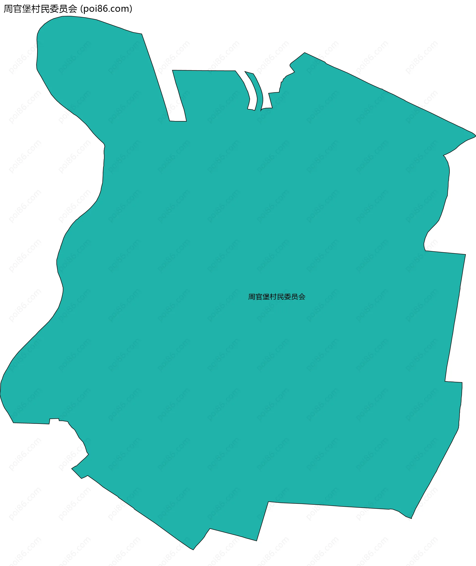 周官堡村民委员会边界地图