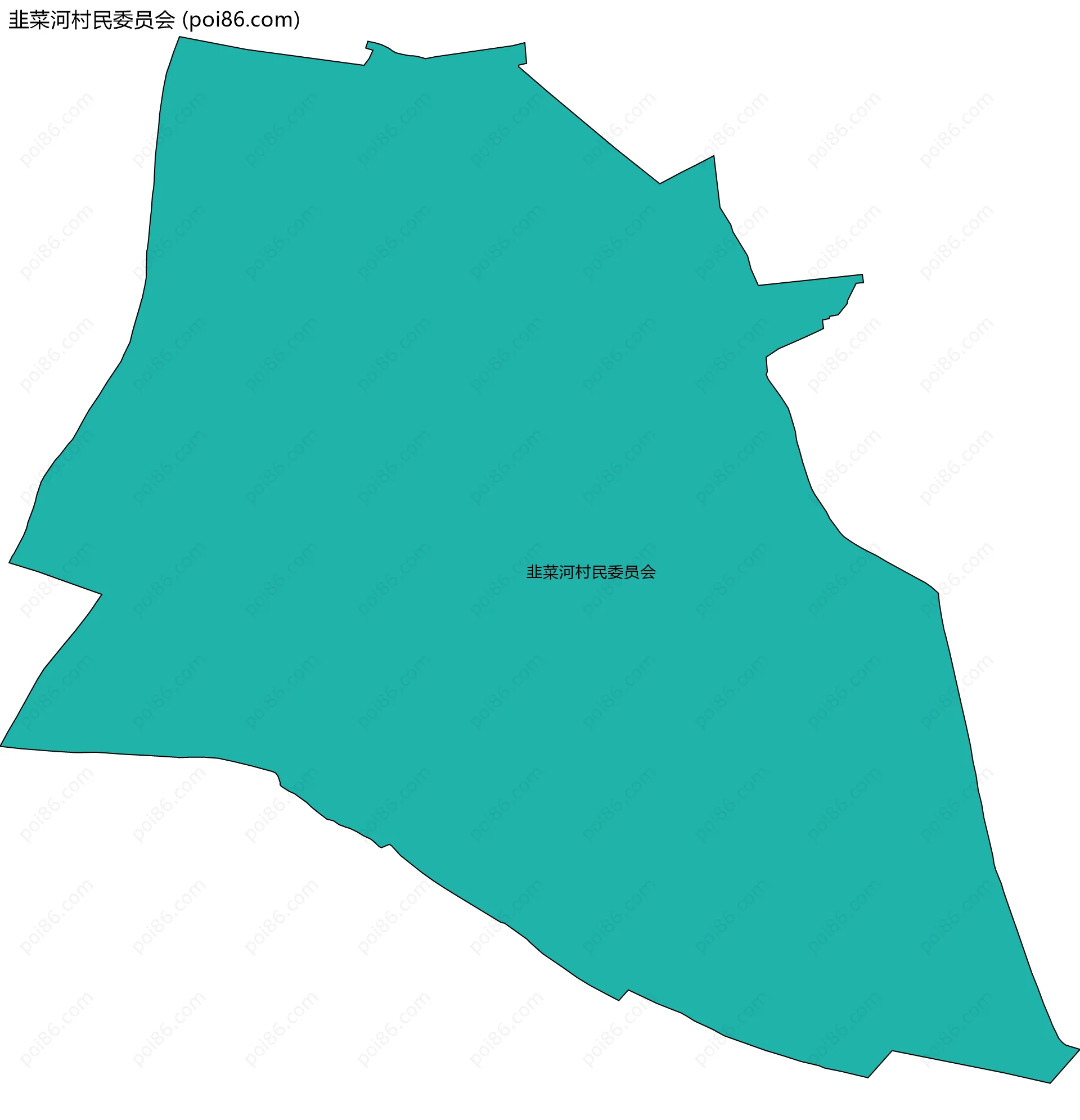 韭菜河村民委员会边界地图