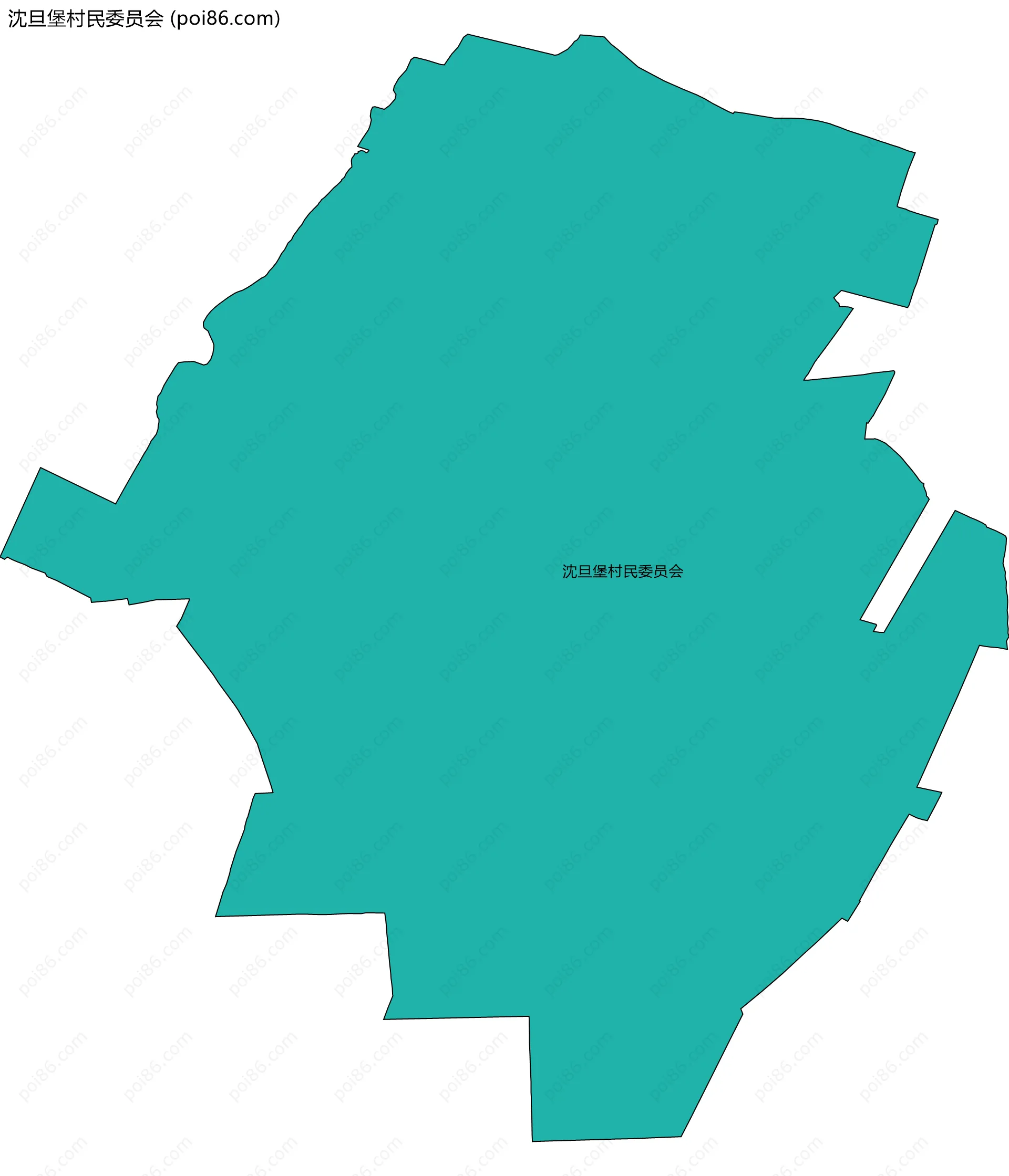 沈旦堡村民委员会边界地图