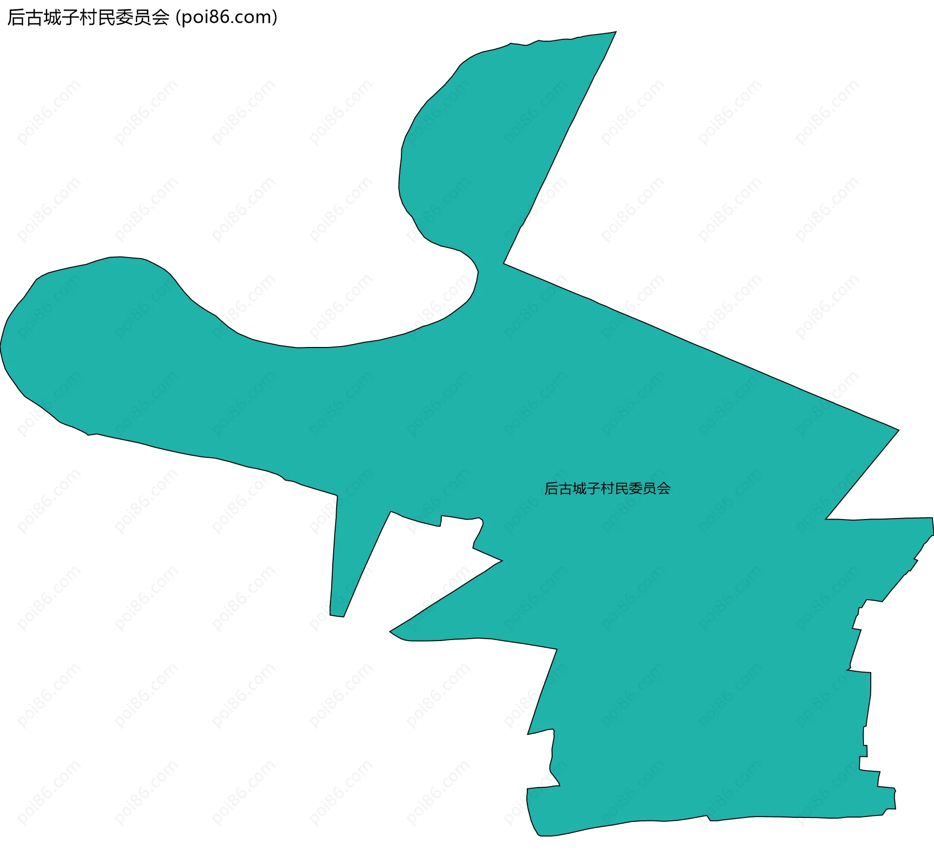 后古城子村民委员会边界地图