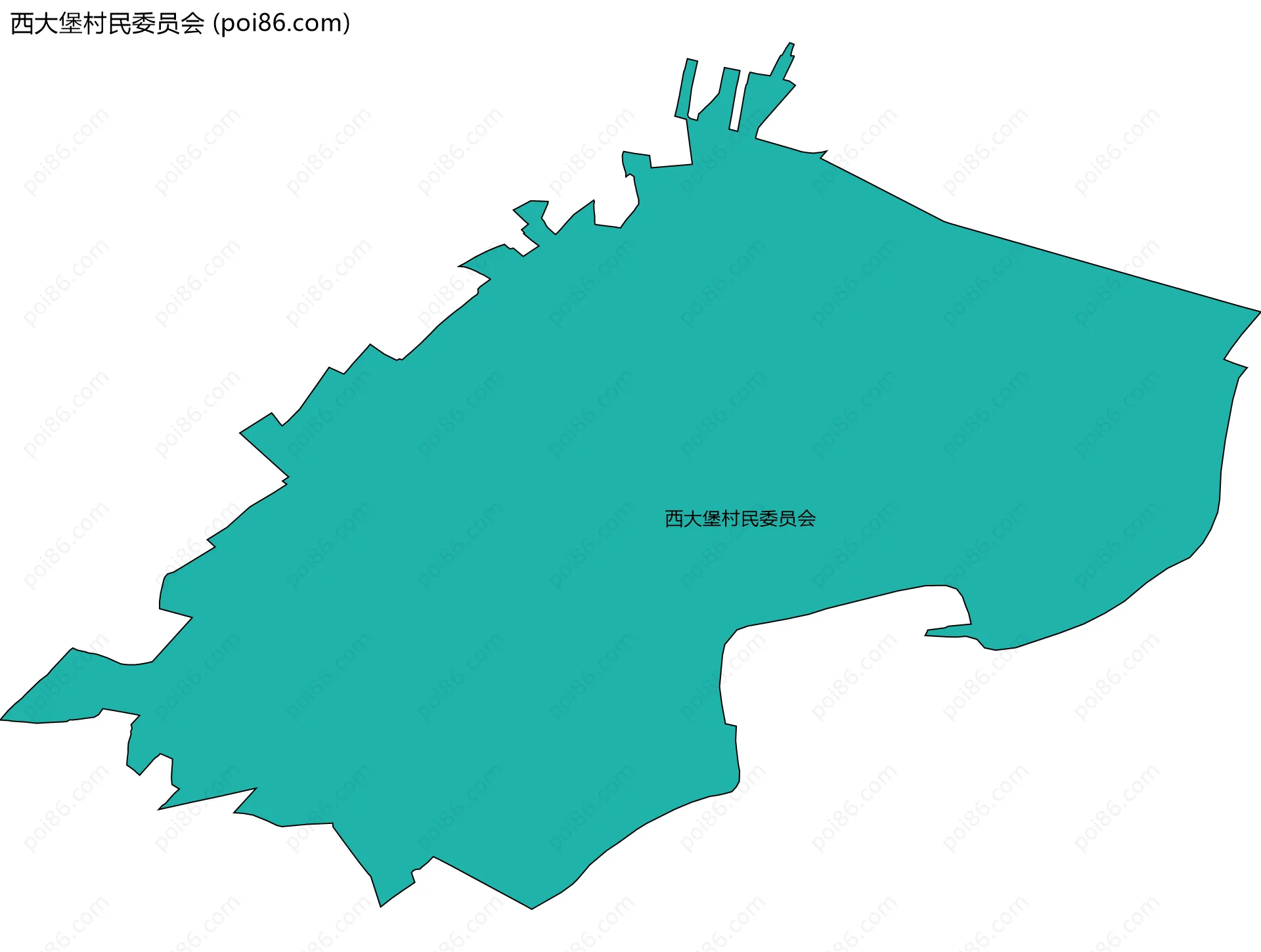 西大堡村民委员会边界地图