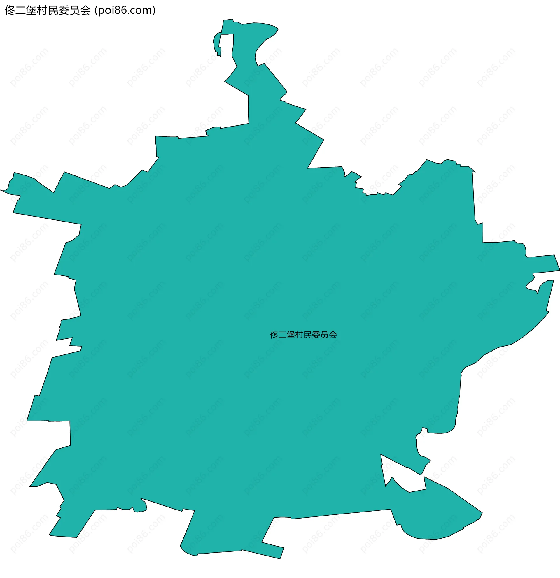 佟二堡村民委员会边界地图