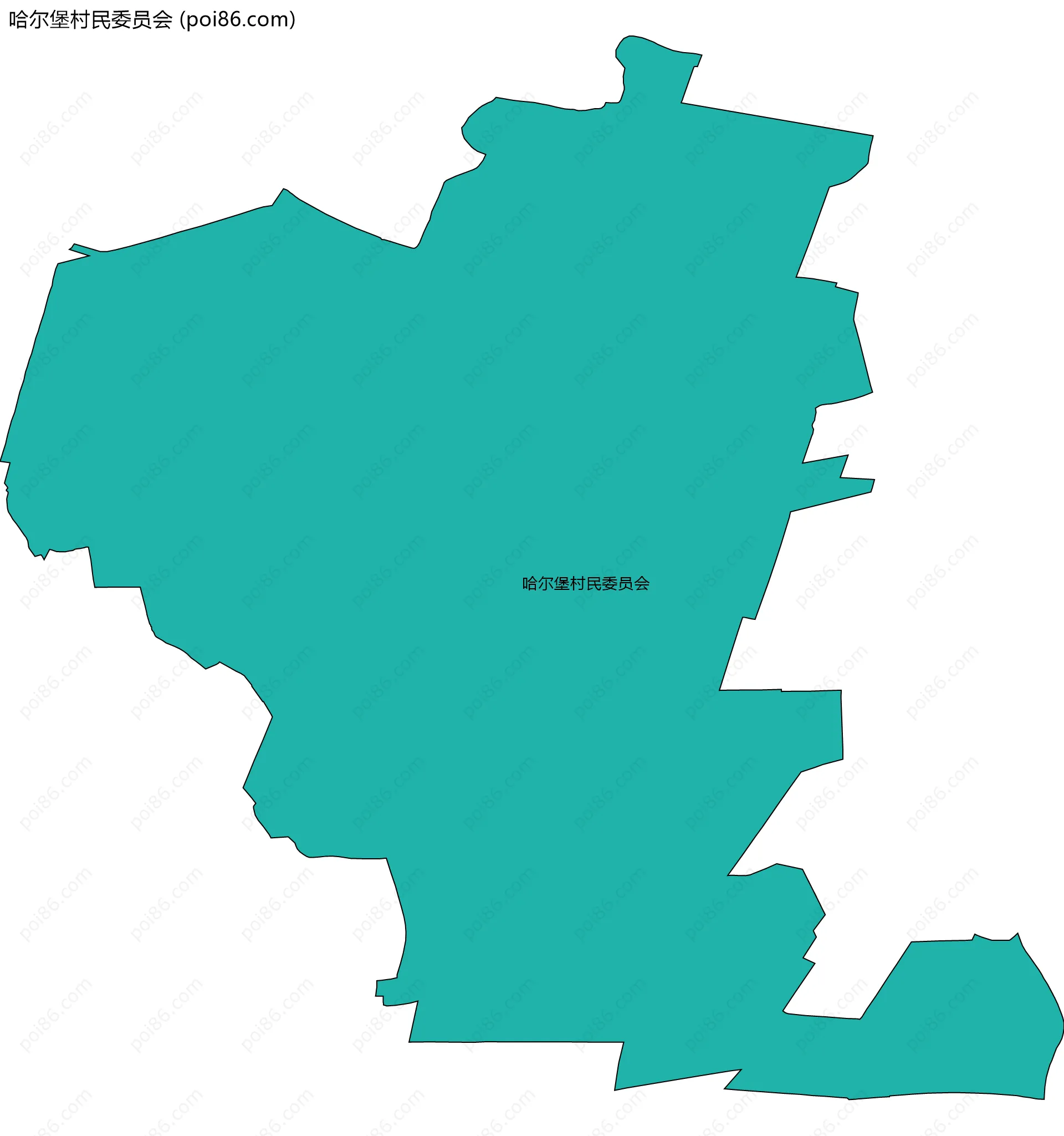 哈尔堡村民委员会边界地图