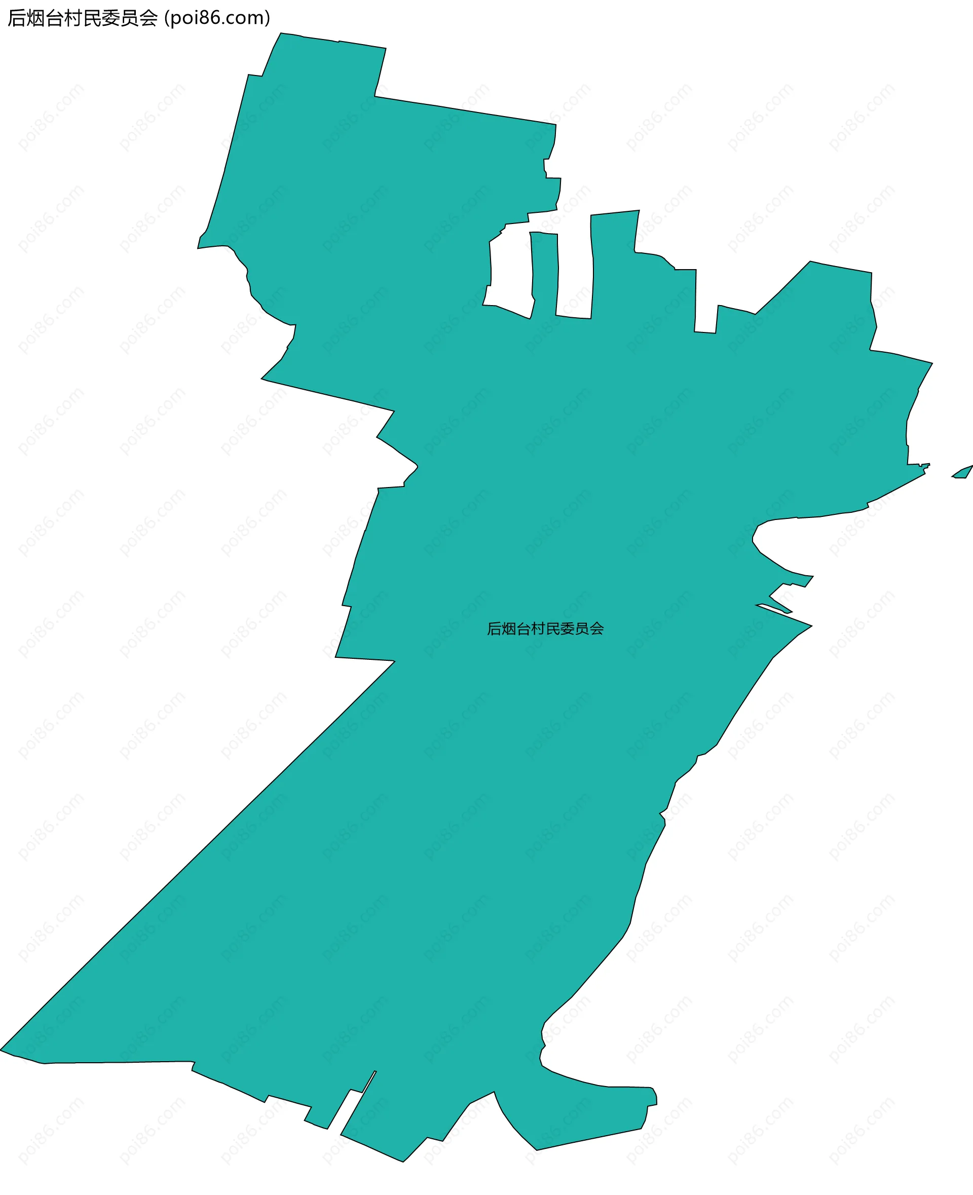 后烟台村民委员会边界地图