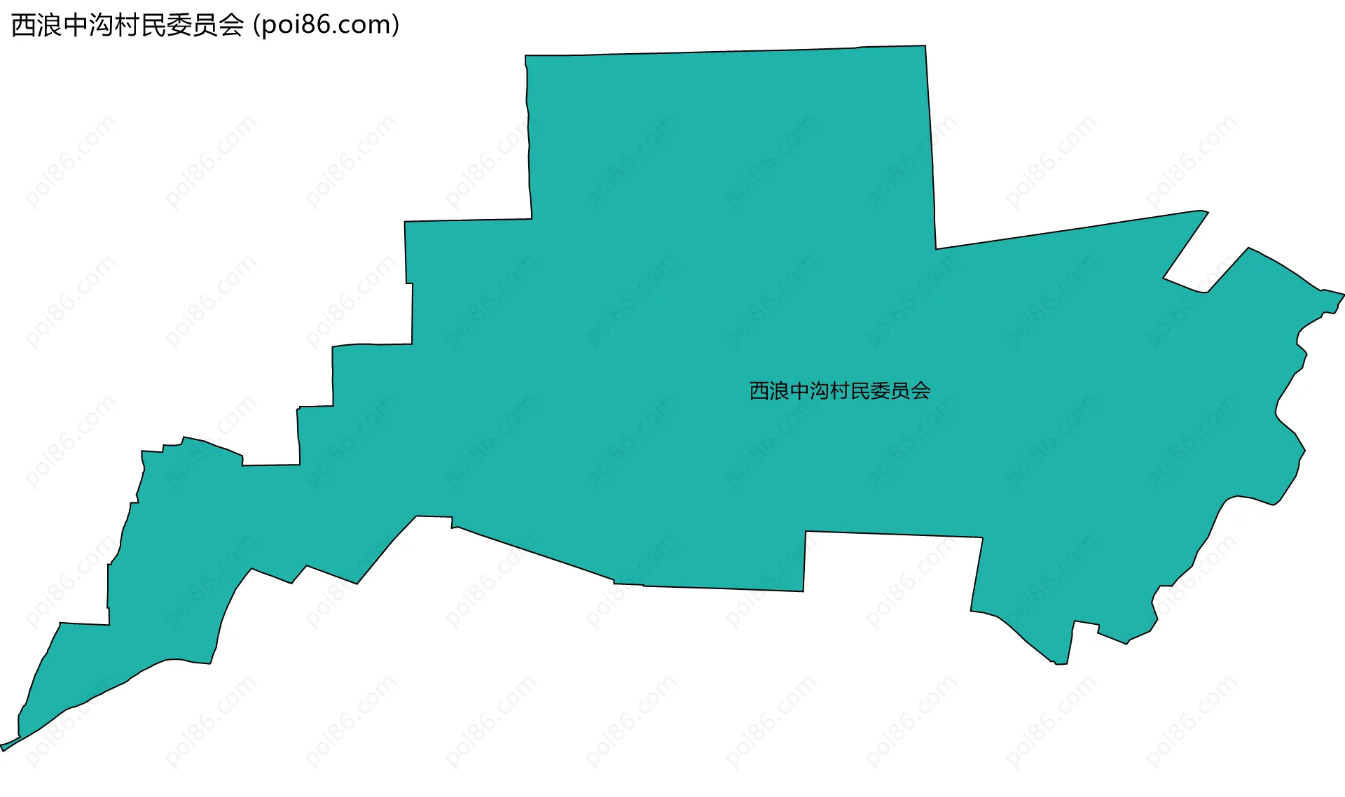 西浪中沟村民委员会边界地图