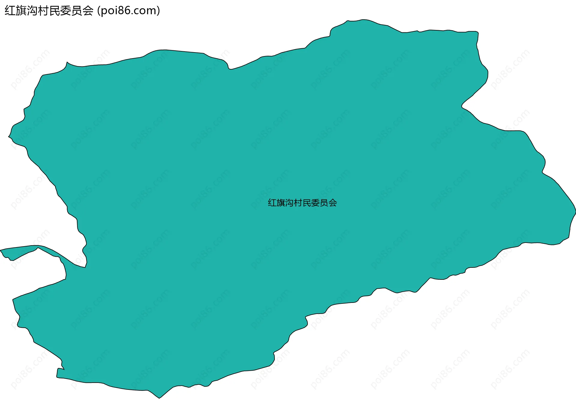 红旗沟村民委员会边界地图