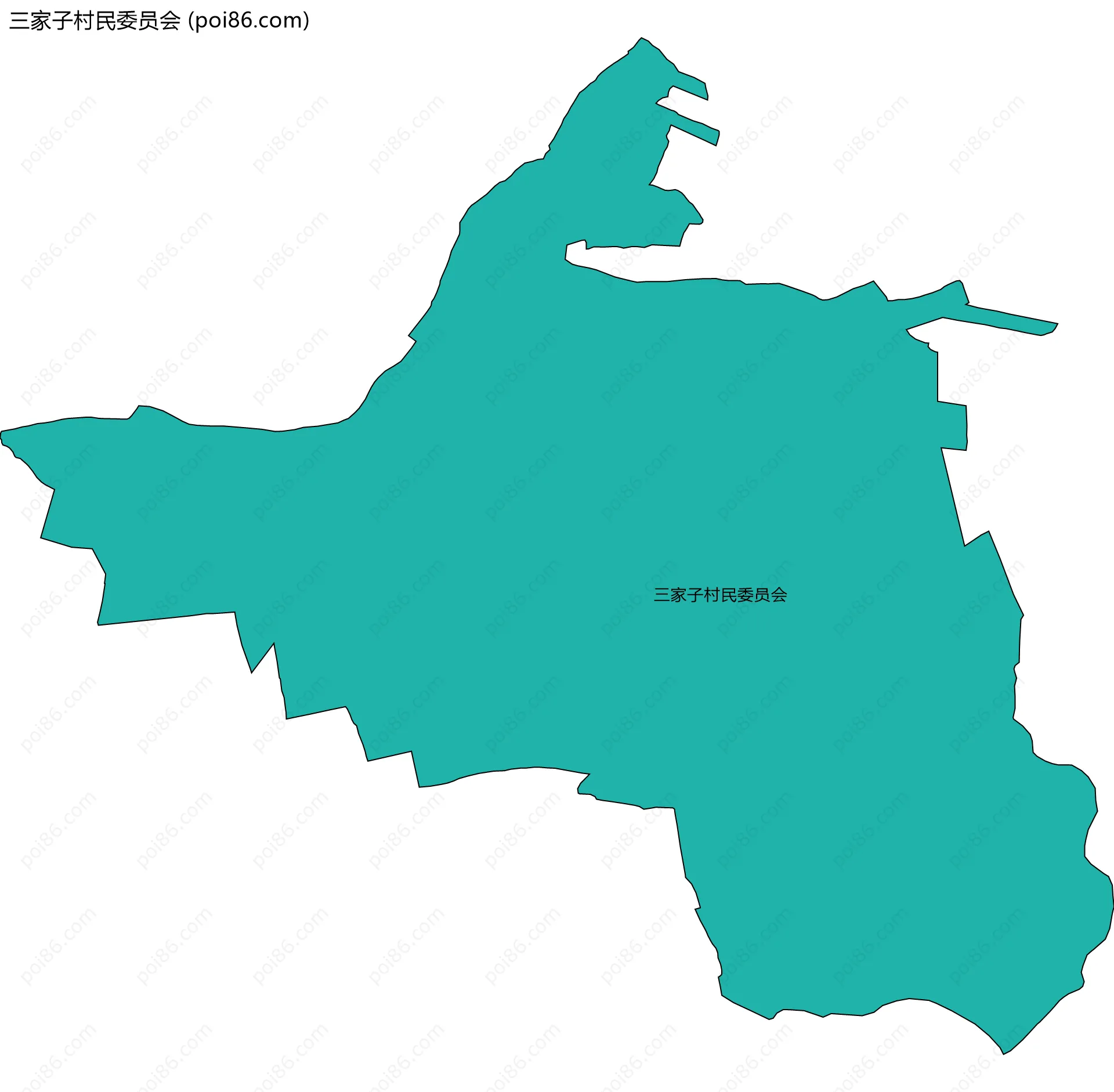 三家子村民委员会边界地图