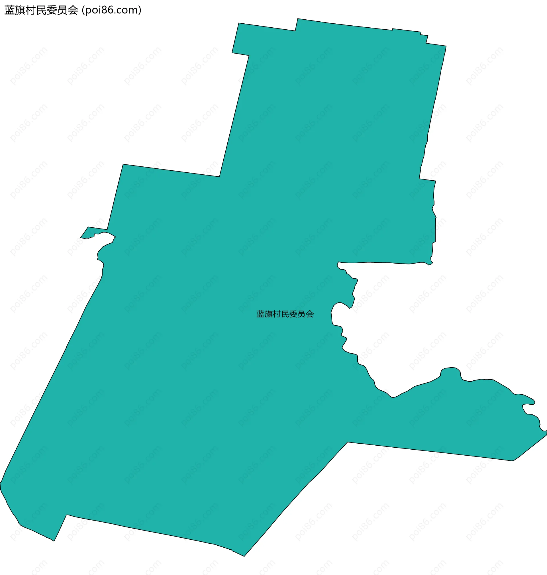 蓝旗村民委员会边界地图
