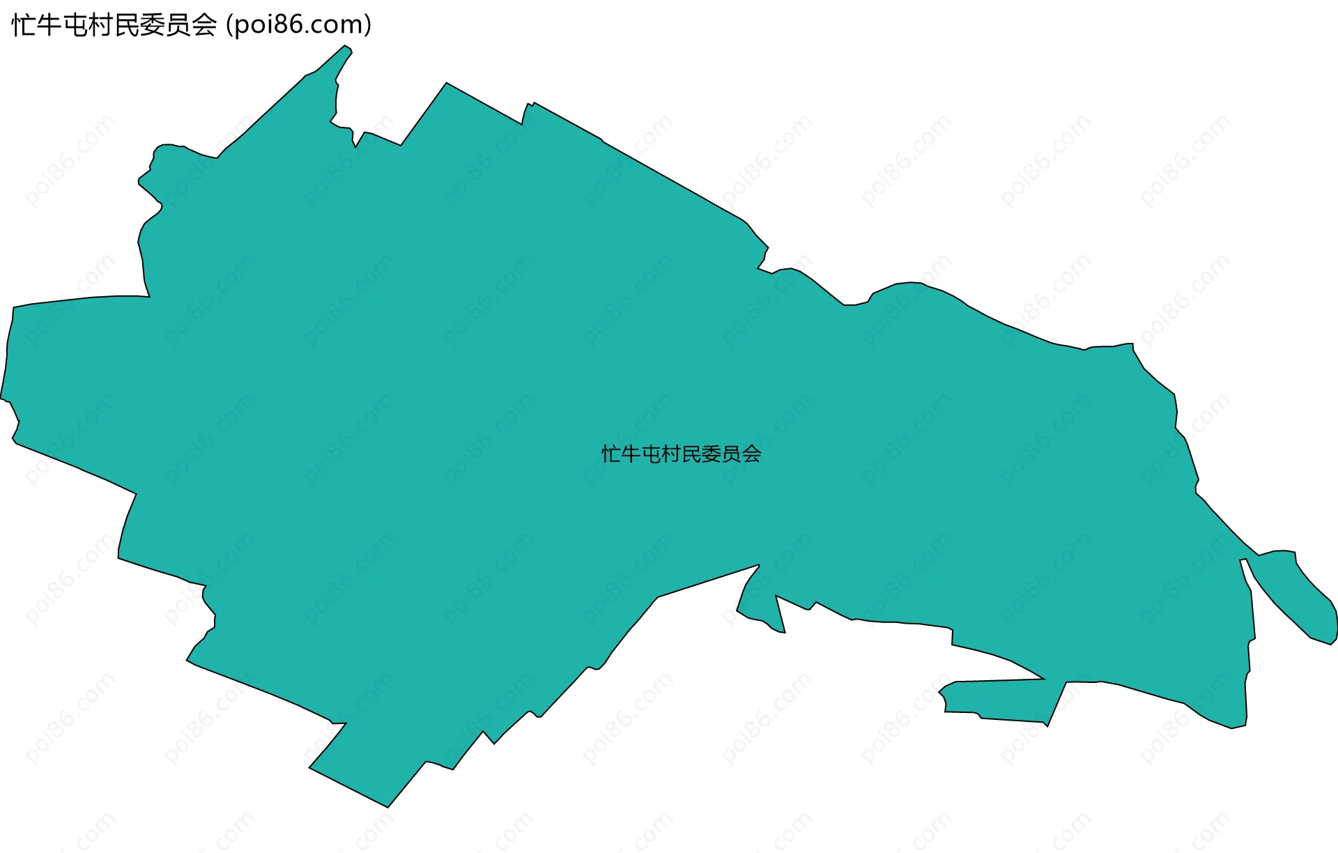 忙牛屯村民委员会边界地图