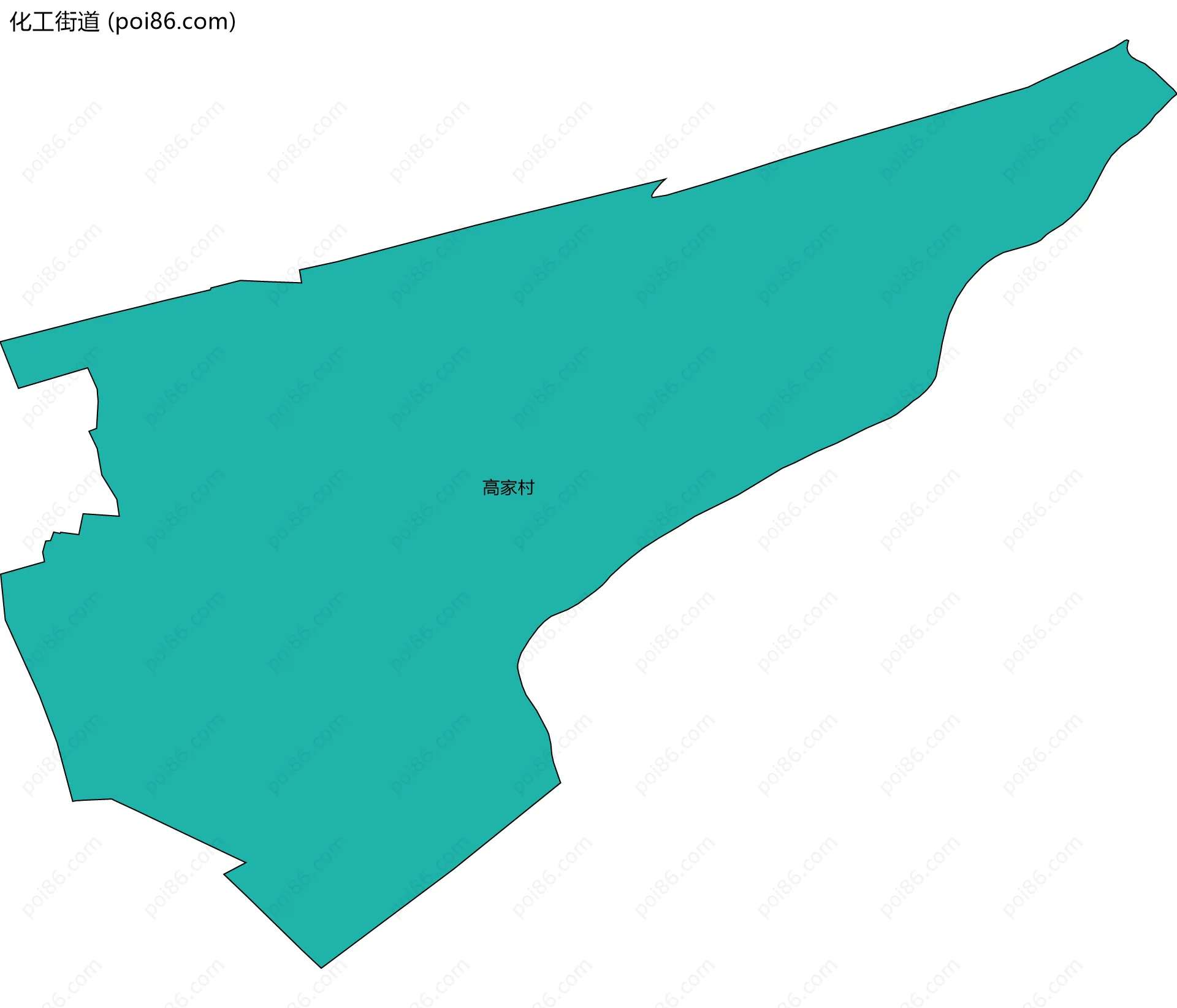 化工街道边界地图(五级行政区划)