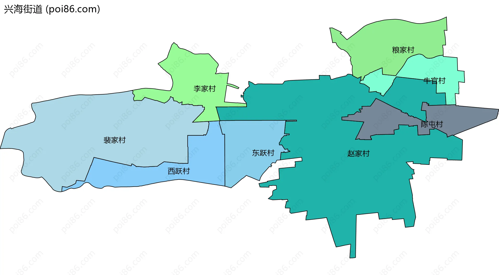 兴海街道边界地图(五级行政区划)