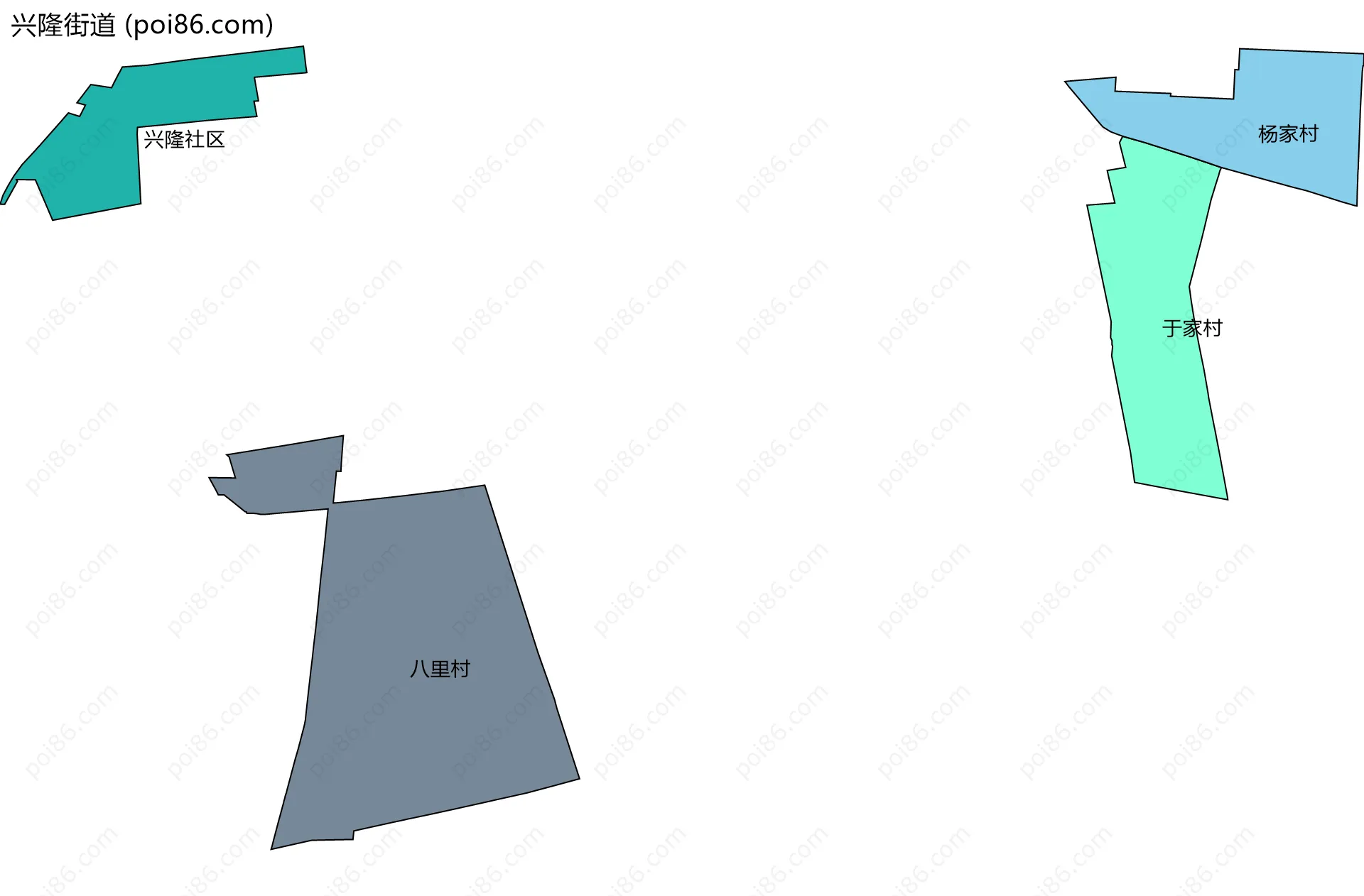 兴隆街道边界地图(五级行政区划)