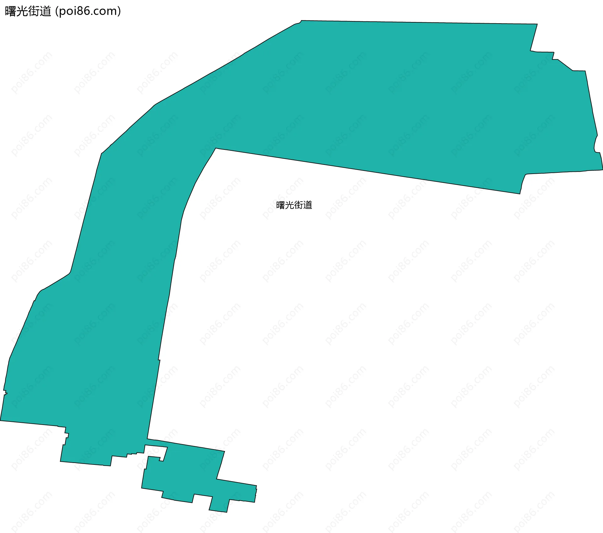 曙光街道边界地图