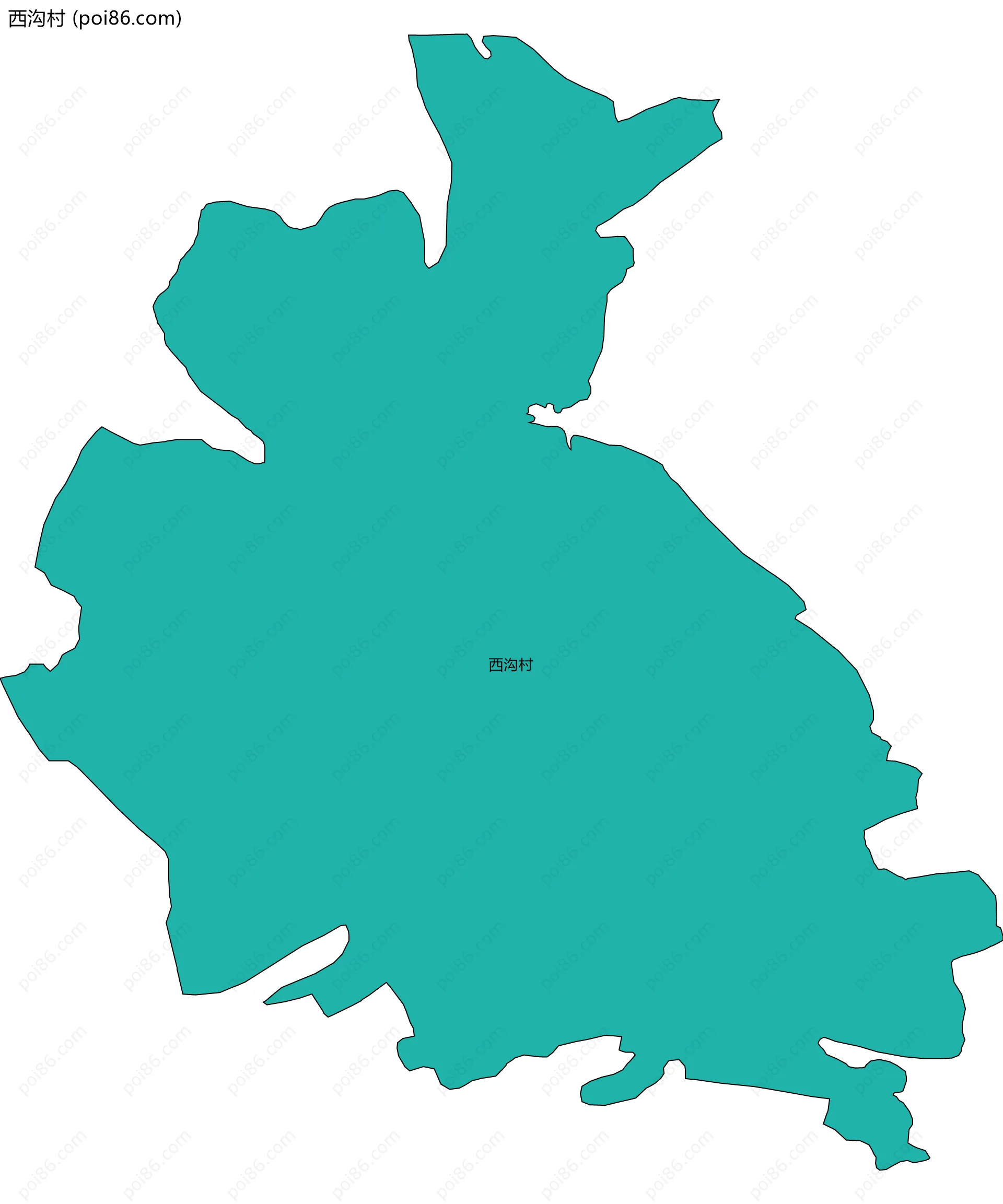 西沟村边界地图