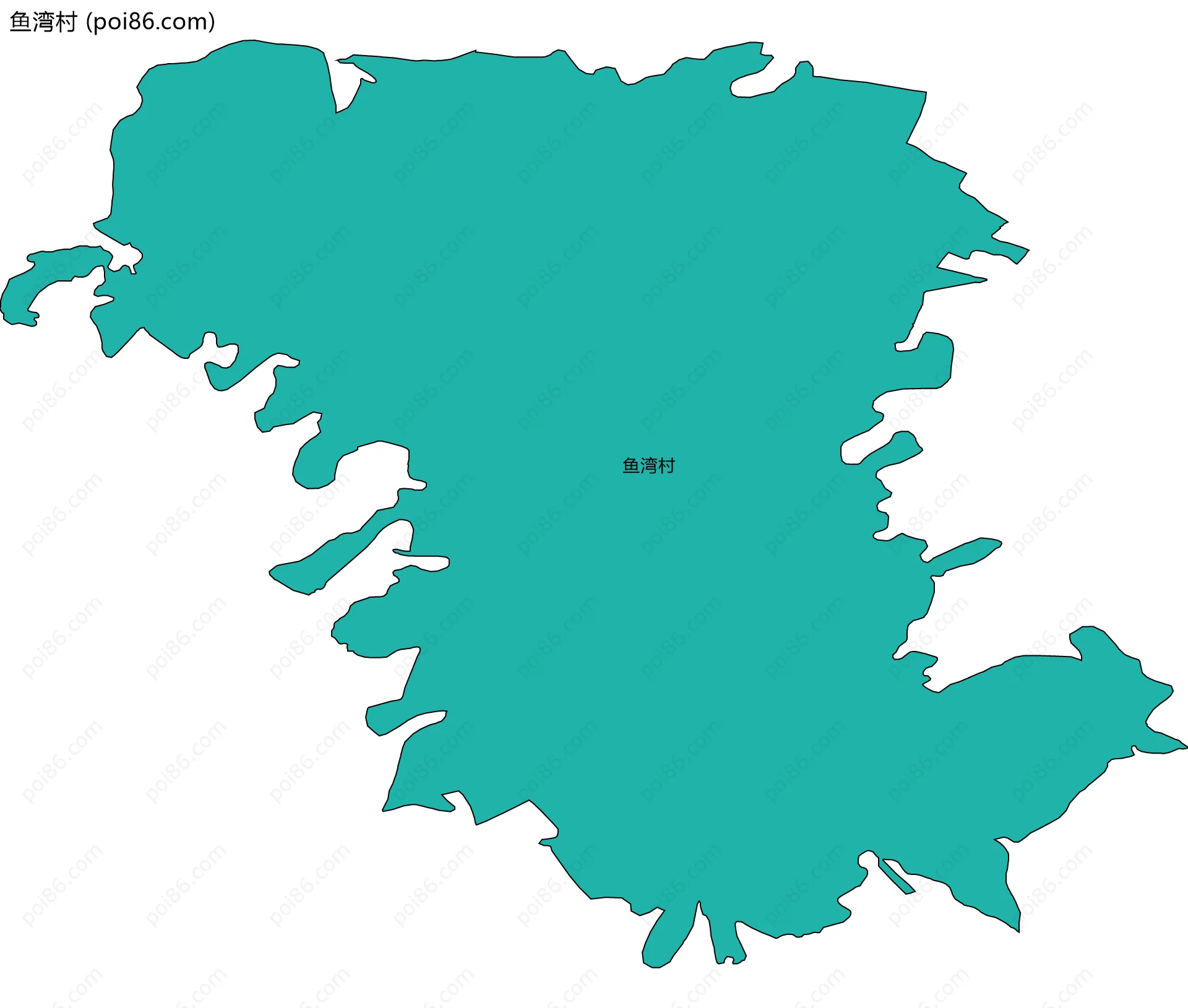 鱼湾村边界地图