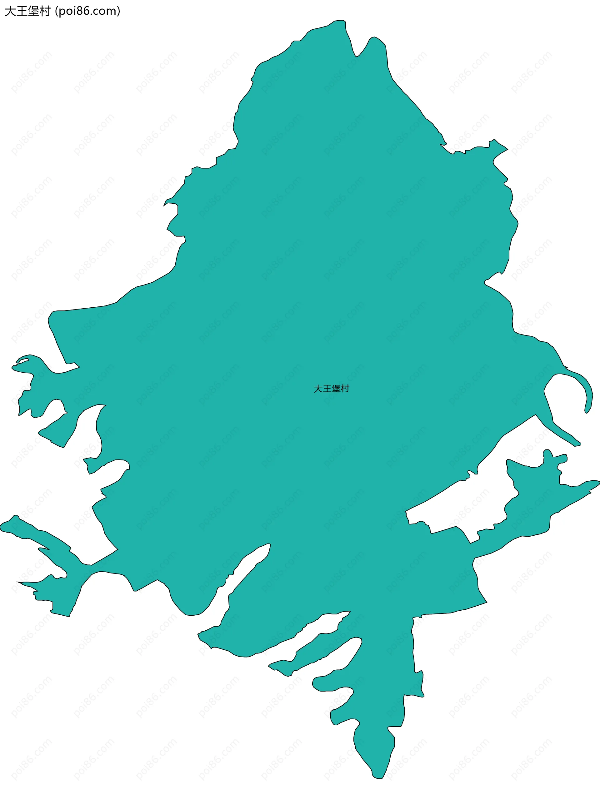 大王堡村边界地图